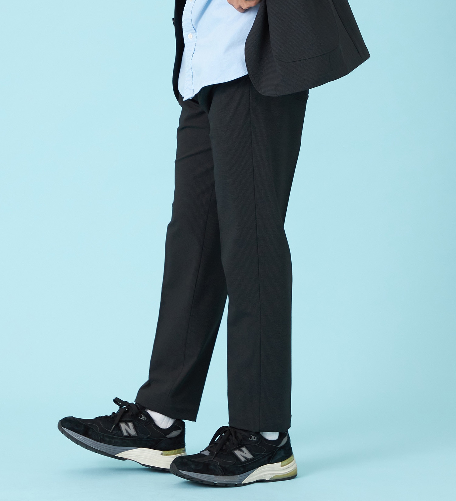 EDWIN(エドウイン)の【試着対象】【夏用】デニスラ AIR スリムテーパード スラックス ストレッチ 涼しい|パンツ/スラックス/メンズ|チャコールグレー