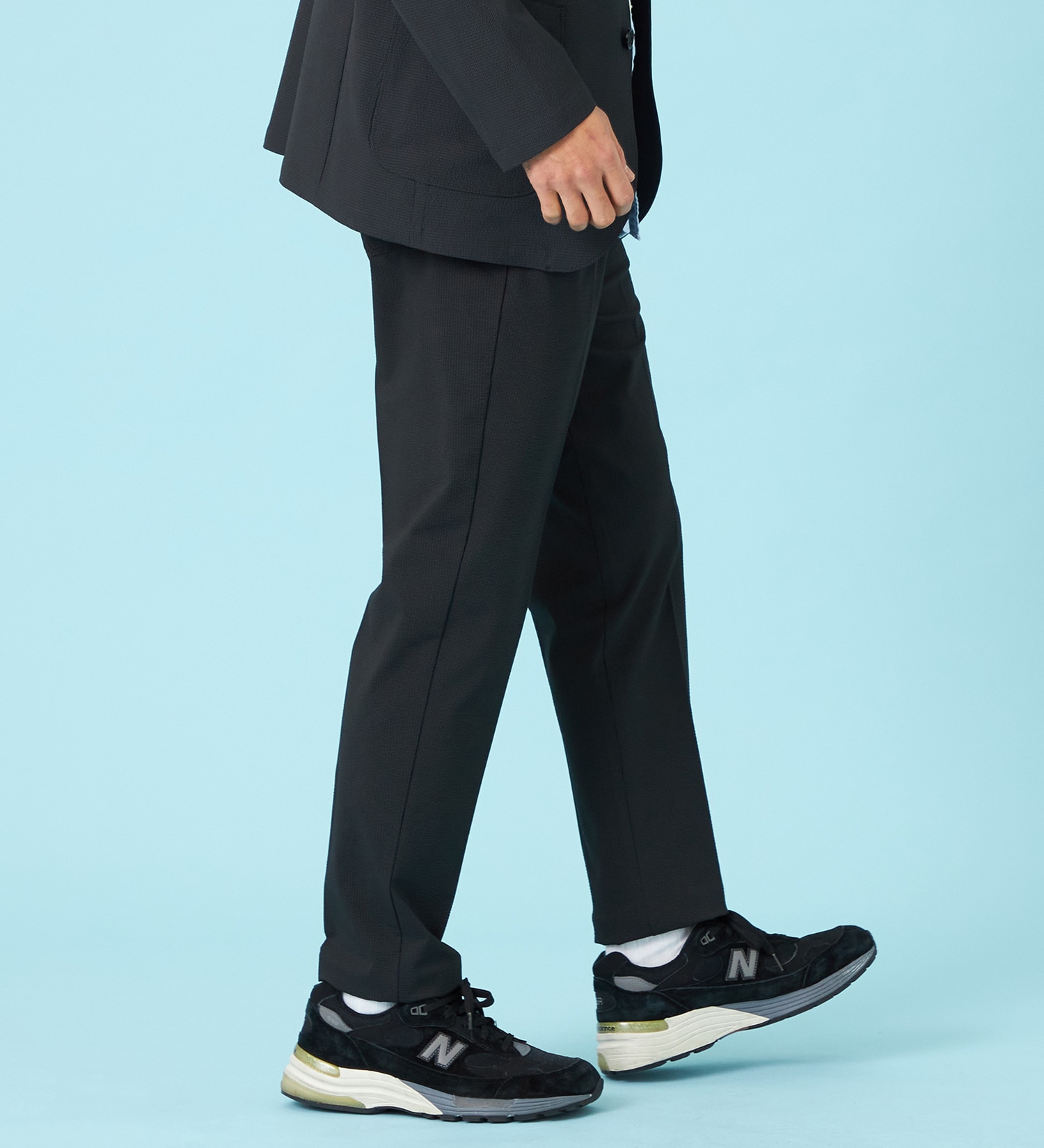 EDWIN(エドウイン)の【試着対象】【夏用】デニスラ AIR スリムテーパード スラックス ストレッチ 涼しい|パンツ/スラックス/メンズ|チャコールグレー