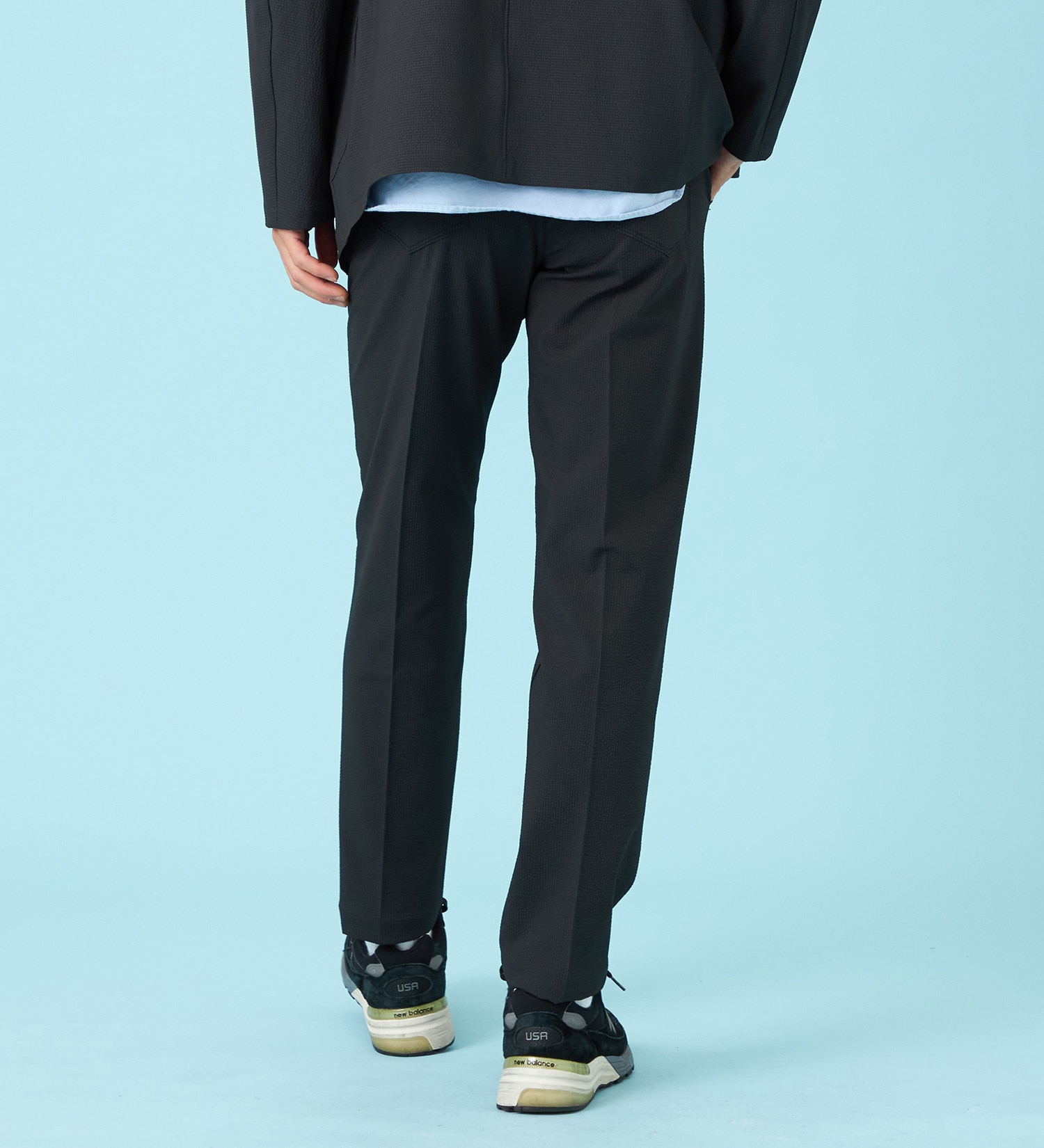 EDWIN(エドウイン)の【試着対象】【夏用】デニスラ AIR スリムテーパード スラックス ストレッチ 涼しい|パンツ/スラックス/メンズ|チャコールグレー