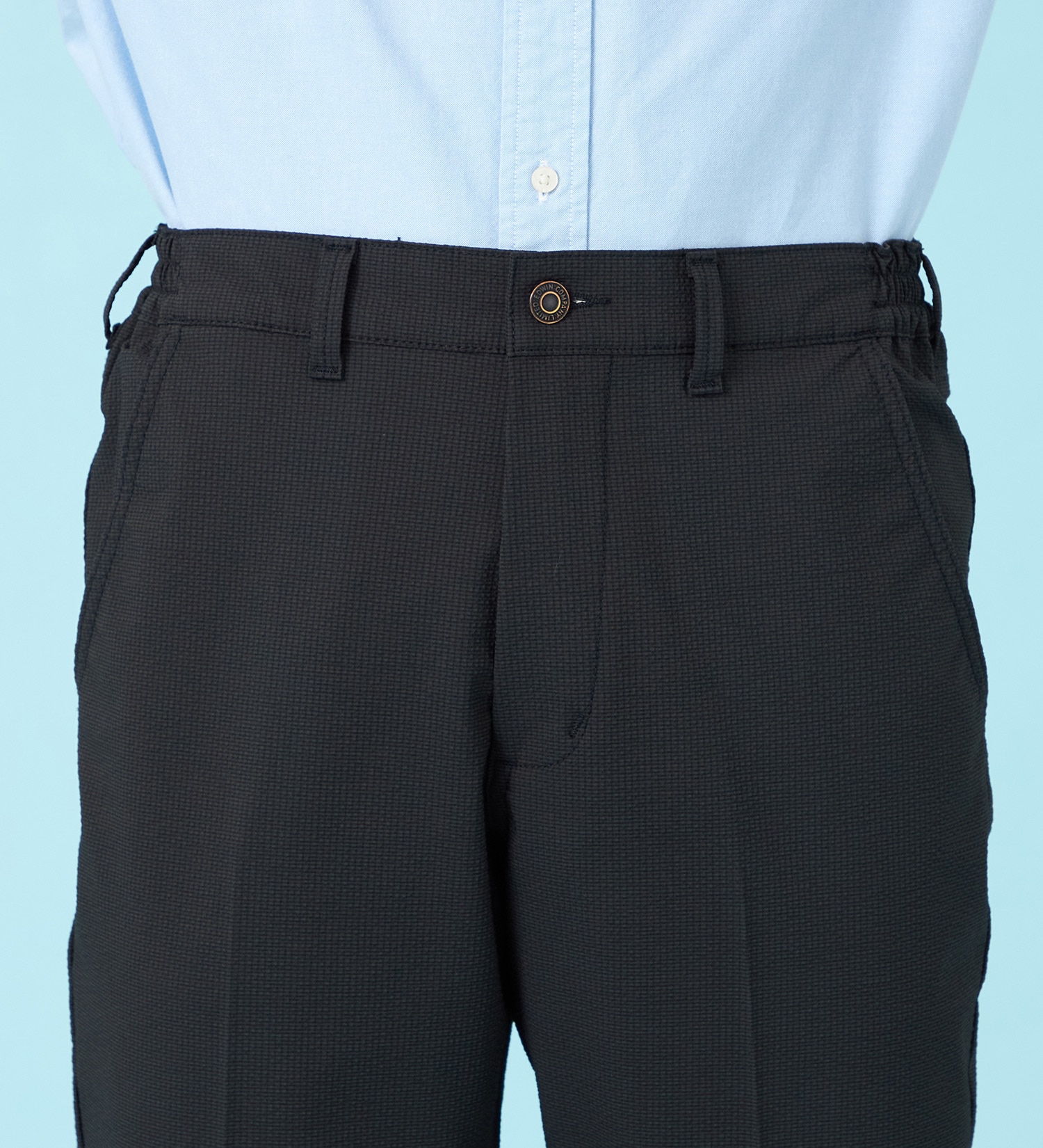 EDWIN(エドウイン)の【試着対象】【夏用】デニスラ AIR スリムテーパード スラックス ストレッチ 涼しい|パンツ/スラックス/メンズ|チャコールグレー