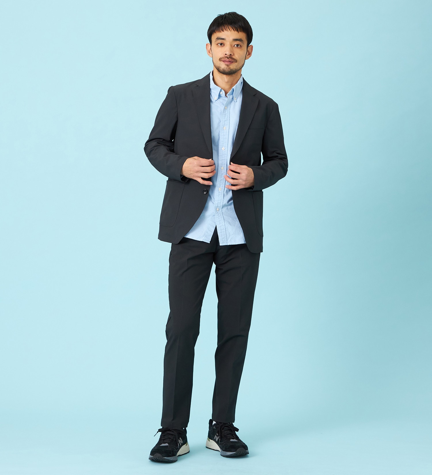 EDWIN(エドウイン)の【試着対象】【夏用】デニスラ AIR スリムテーパード スラックス ストレッチ 涼しい|パンツ/スラックス/メンズ|チャコールグレー