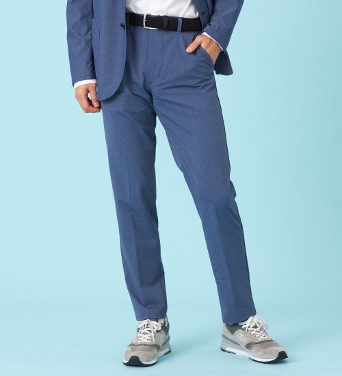 EDWIN(エドウイン)の【試着対象】【夏用】デニスラ AIR スリムテーパード スラックス ストレッチ 涼しい|パンツ/スラックス/メンズ|ネイビー