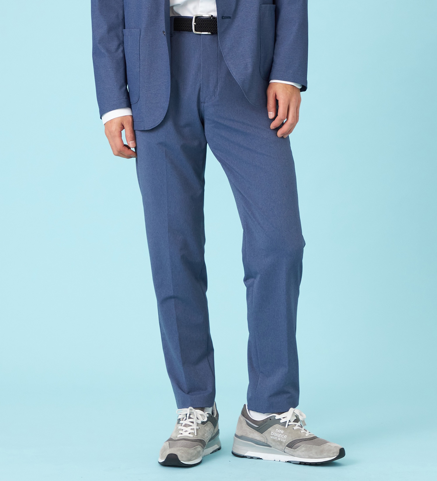 EDWIN(エドウイン)の【試着対象】【夏用】デニスラ AIR スリムテーパード スラックス ストレッチ 涼しい|パンツ/スラックス/メンズ|ネイビー