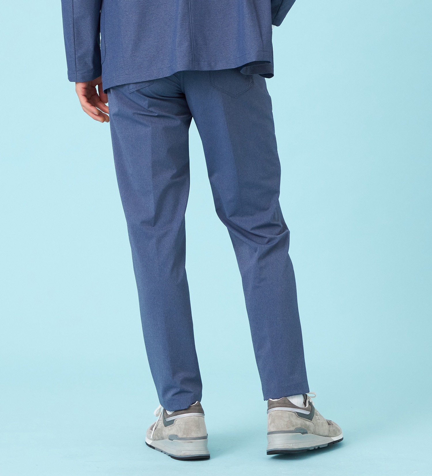 EDWIN(エドウイン)の【試着対象】【夏用】デニスラ AIR スリムテーパード スラックス ストレッチ 涼しい|パンツ/スラックス/メンズ|ネイビー