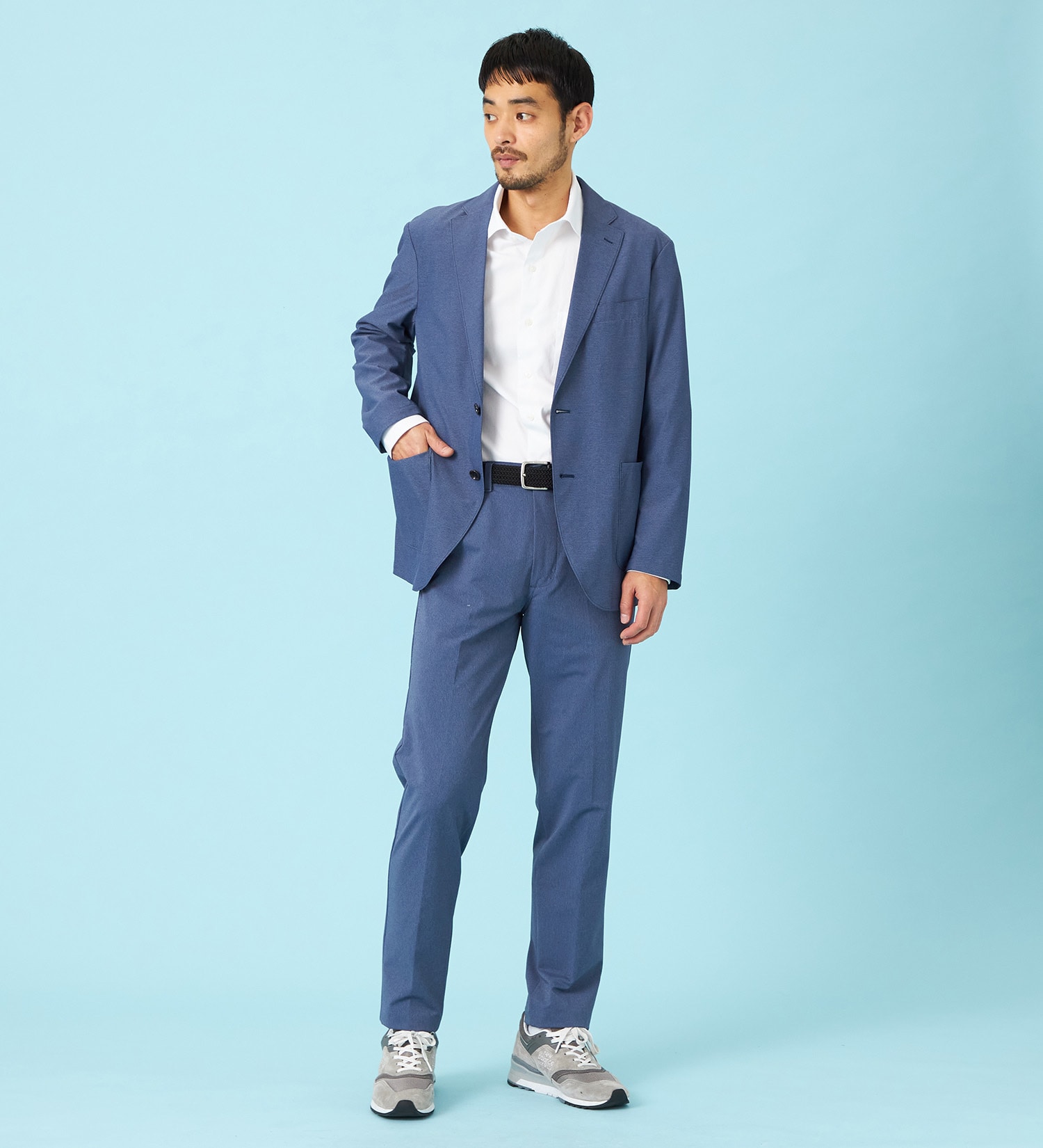 EDWIN(エドウイン)の【試着対象】【夏用】デニスラ AIR スリムテーパード スラックス ストレッチ 涼しい|パンツ/スラックス/メンズ|ネイビー