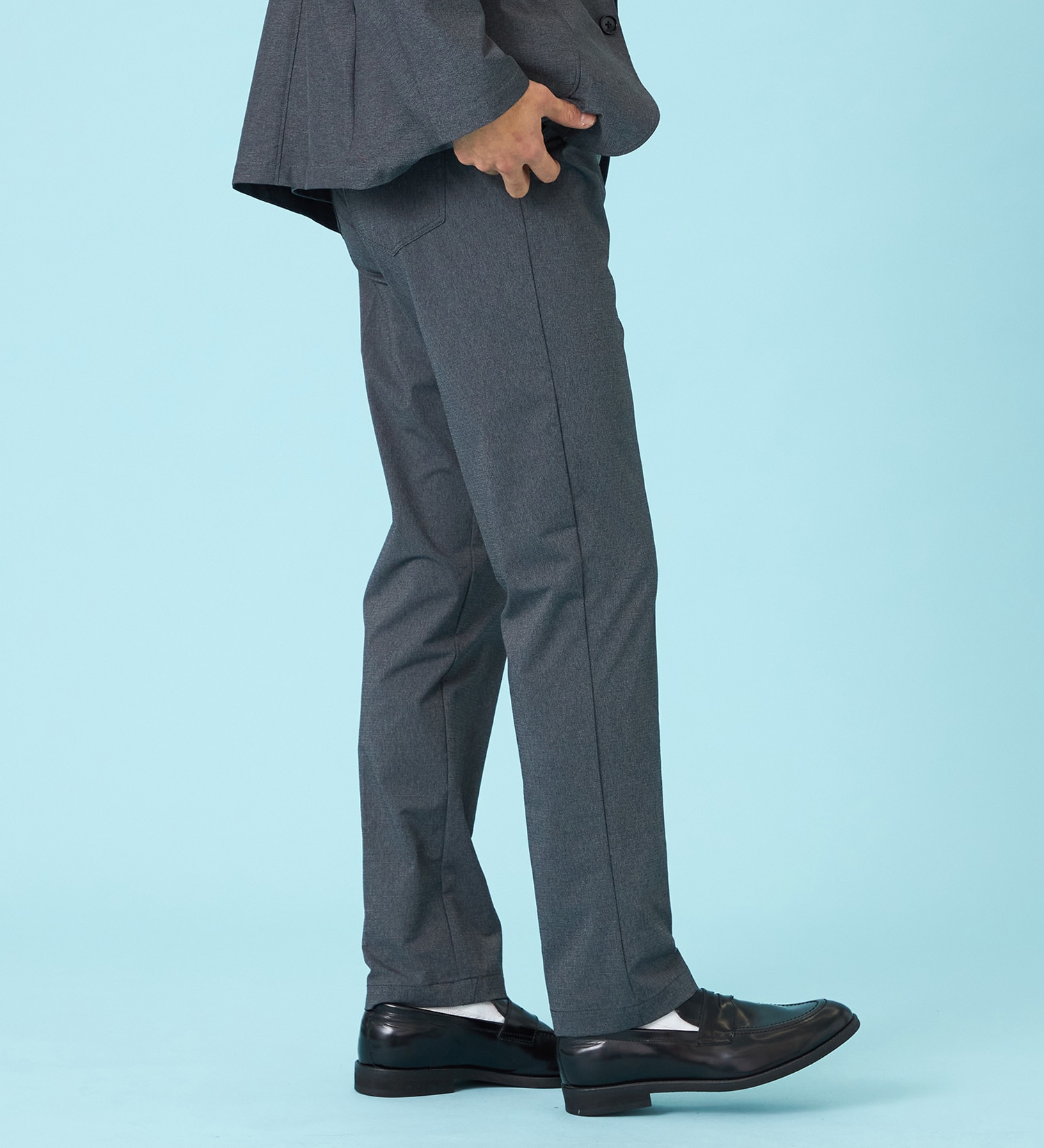 EDWIN(エドウイン)の【試着対象】【夏用】デニスラ AIR スリムテーパード スラックス ストレッチ 涼しい|パンツ/スラックス/メンズ|グレー