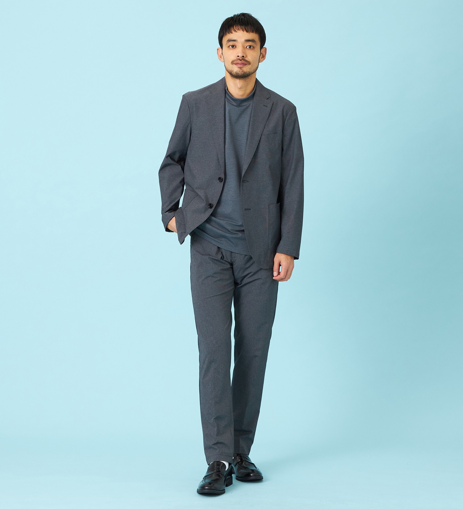 EDWIN(エドウイン)の【試着対象】【夏用】デニスラ AIR スリムテーパード スラックス ストレッチ 涼しい|パンツ/スラックス/メンズ|グレー