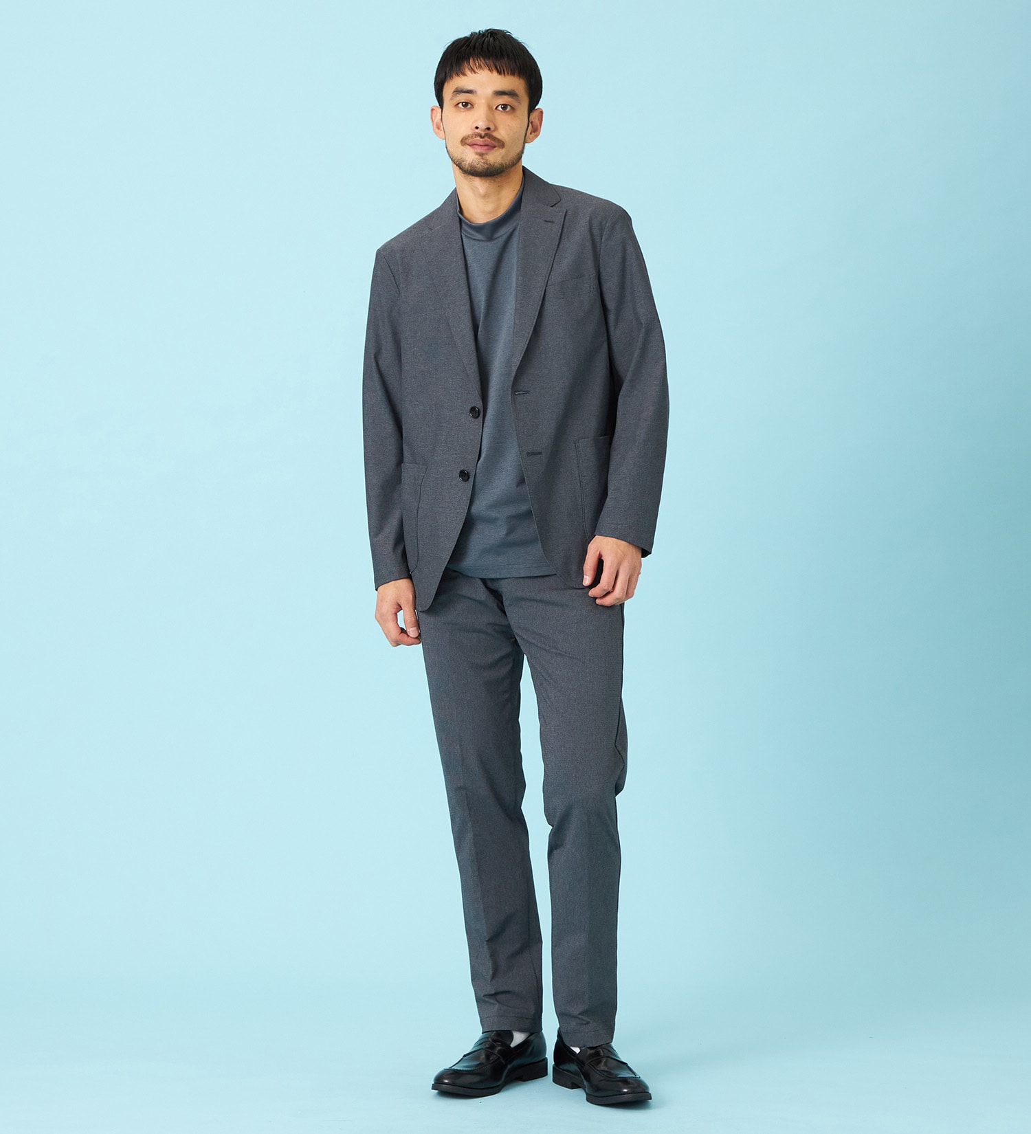 EDWIN(エドウイン)の【試着対象】【夏用】デニスラ AIR スリムテーパード スラックス ストレッチ 涼しい|パンツ/スラックス/メンズ|グレー