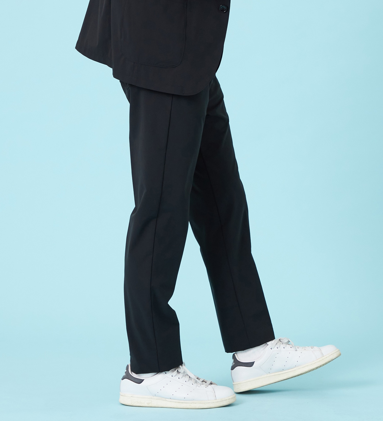 EDWIN(エドウイン)の【試着対象】【夏用】デニスラ AIR スリムテーパード スラックス ストレッチ 涼しい|パンツ/スラックス/メンズ|ブラック