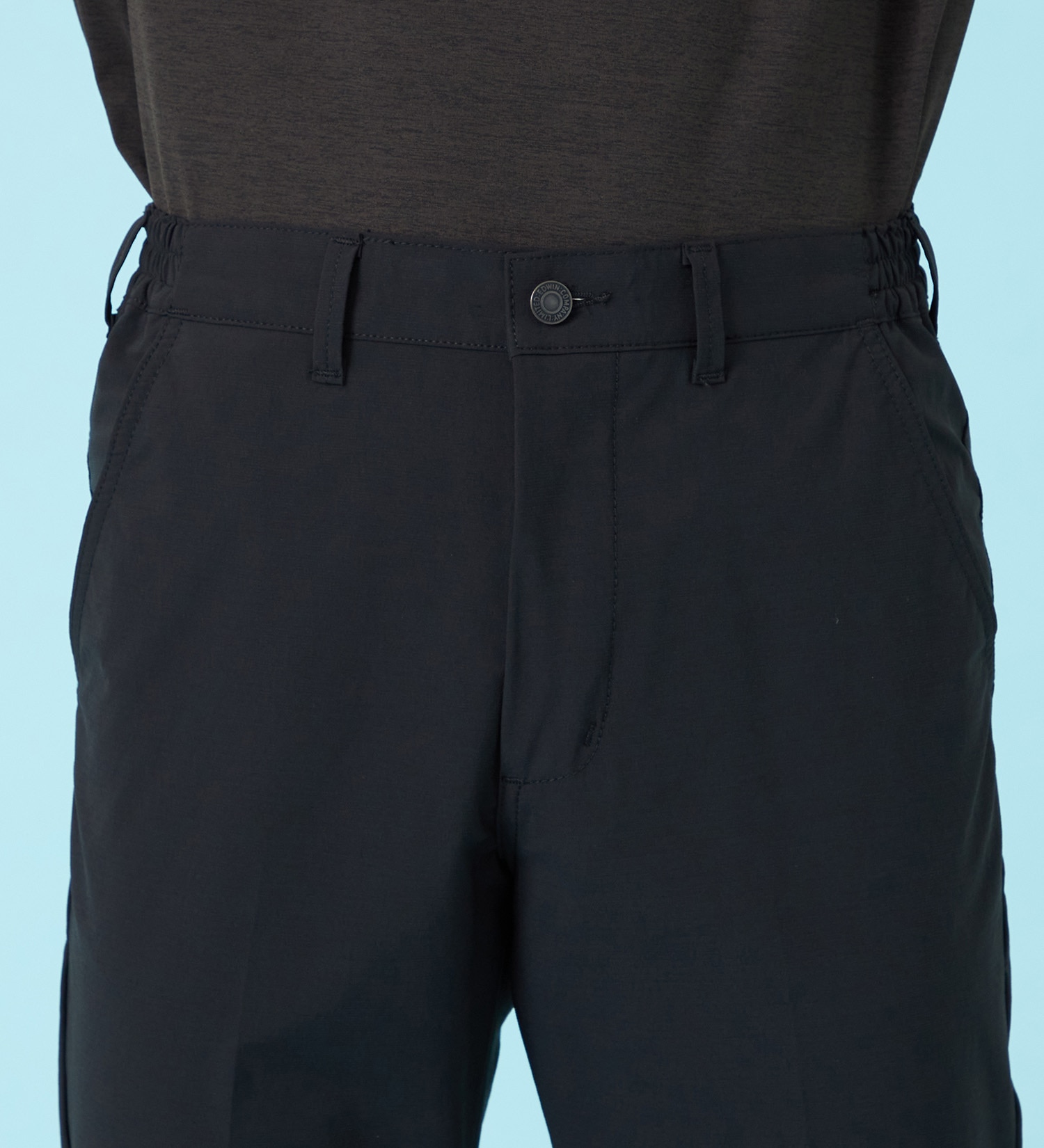 EDWIN(エドウイン)の【試着対象】【夏用】デニスラ AIR スリムテーパード スラックス ストレッチ 涼しい|パンツ/スラックス/メンズ|ブラック