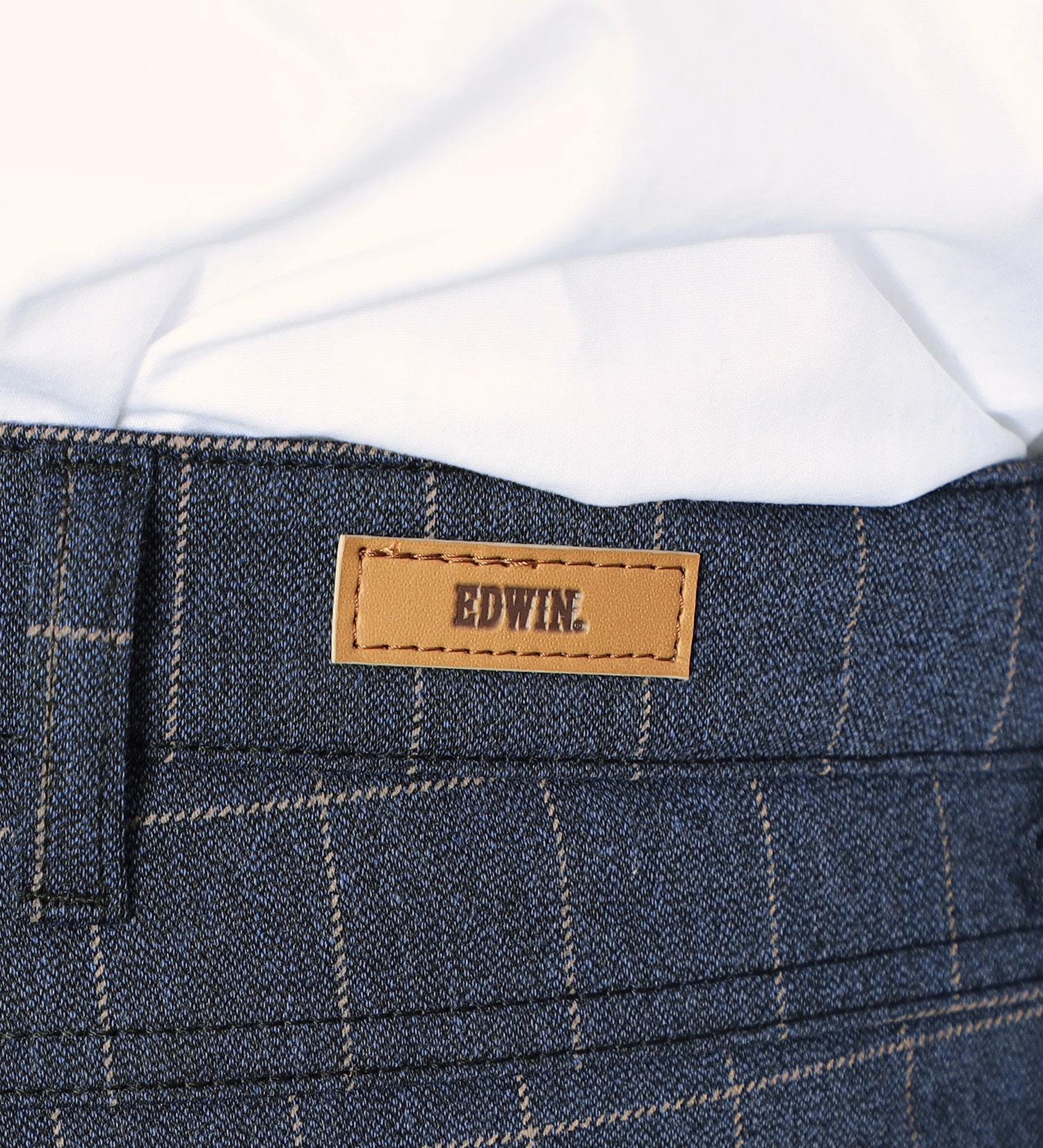 EDWIN(エドウイン)の【SALE】【大きいサイズ】デニスラ スリムテーパード(柄)|パンツ/スラックス/メンズ|ネイビー系チェック