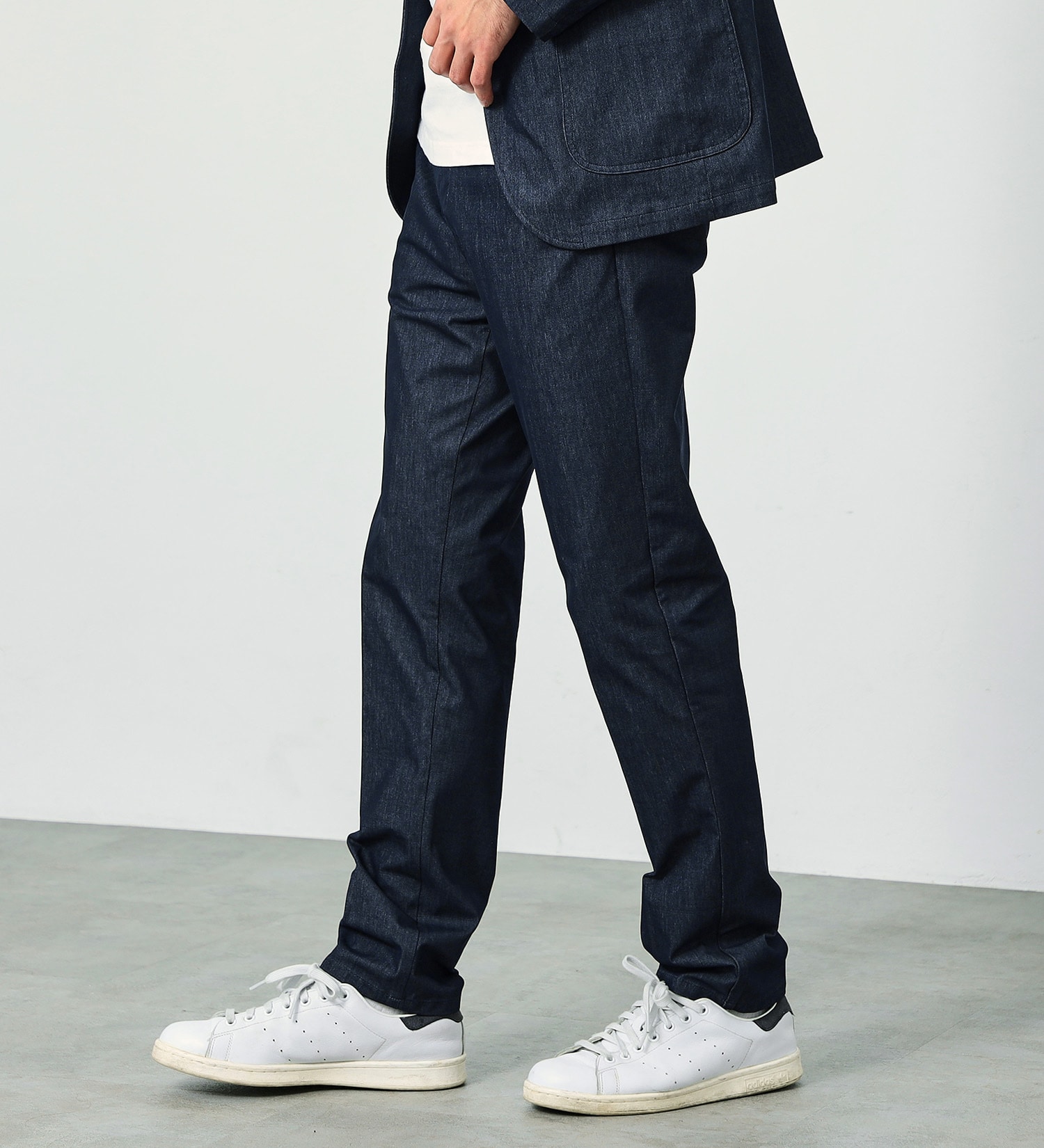 EDWIN(エドウイン)の【試着対象】【大きいサイズ】デニスラ スリムテーパード スラックス ビジネス ストレッチ|パンツ/スラックス/メンズ|ネイビー