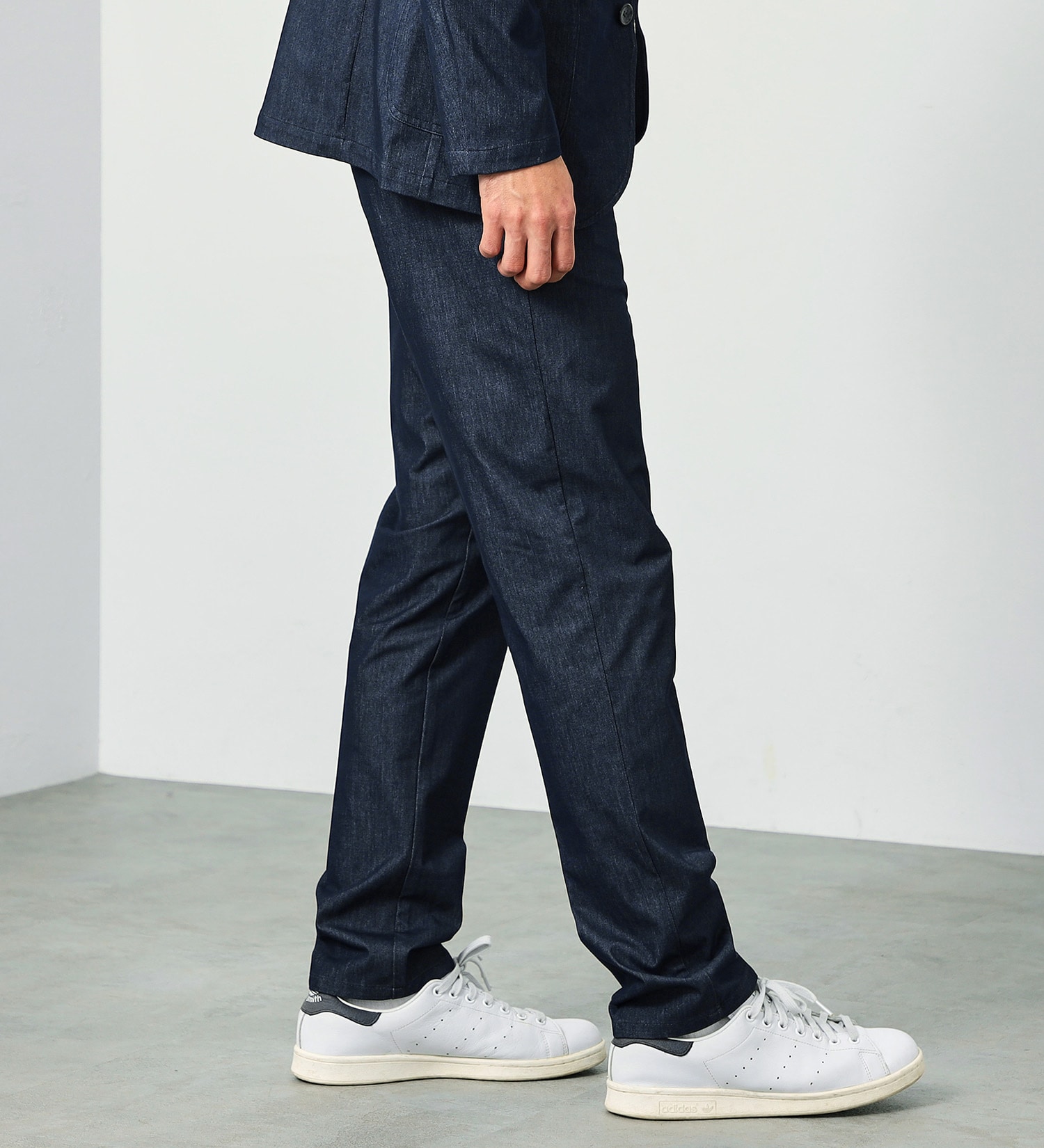 EDWIN(エドウイン)の【試着対象】【大きいサイズ】デニスラ スリムテーパード スラックス ビジネス ストレッチ|パンツ/スラックス/メンズ|ネイビー