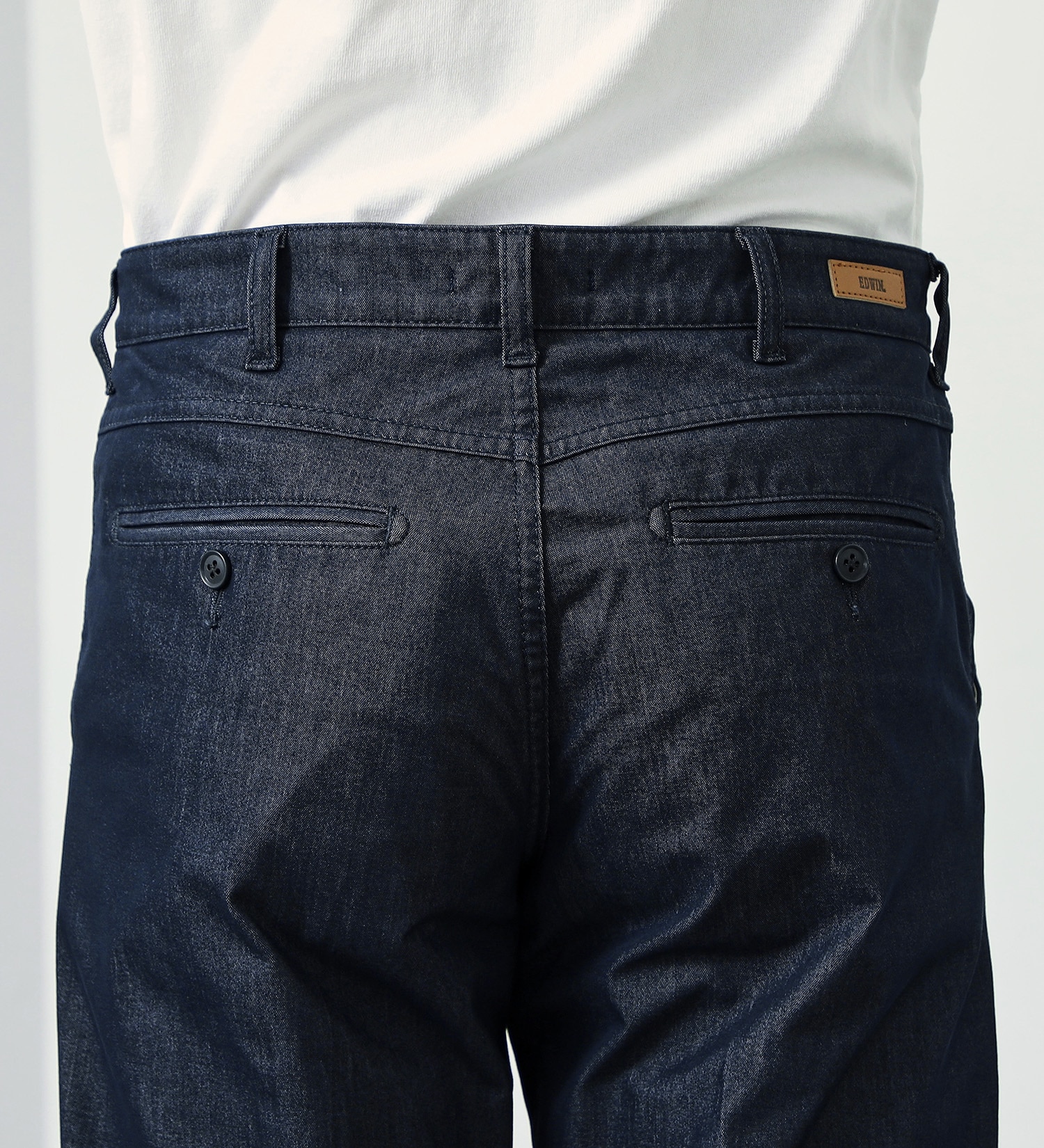 EDWIN(エドウイン)の【試着対象】【大きいサイズ】デニスラ スリムテーパード スラックス ビジネス ストレッチ|パンツ/スラックス/メンズ|ネイビー