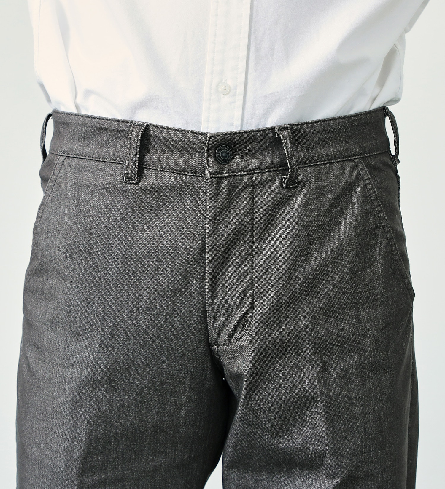 EDWIN(エドウイン)の【試着対象】【大きいサイズ】デニスラ スリムテーパード スラックス ビジネス ストレッチ|パンツ/スラックス/メンズ|グレー