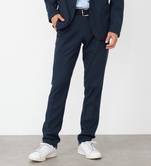 EDWIN(エドウイン)の【大きいサイズ】デニスラ スリムテーパード ウールライク スラックス ストレッチ ビジネス|パンツ/スラックス/メンズ|ネイビー