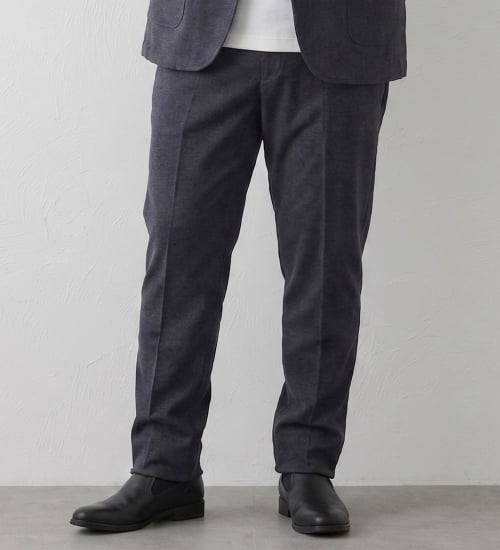 EDWIN(エドウイン)の【大きいサイズ】デニスラ スリムテーパードパンツ スラックス【ウールライク/ストレッチ/ビジネス】|パンツ/スラックス/メンズ|ダークブルー