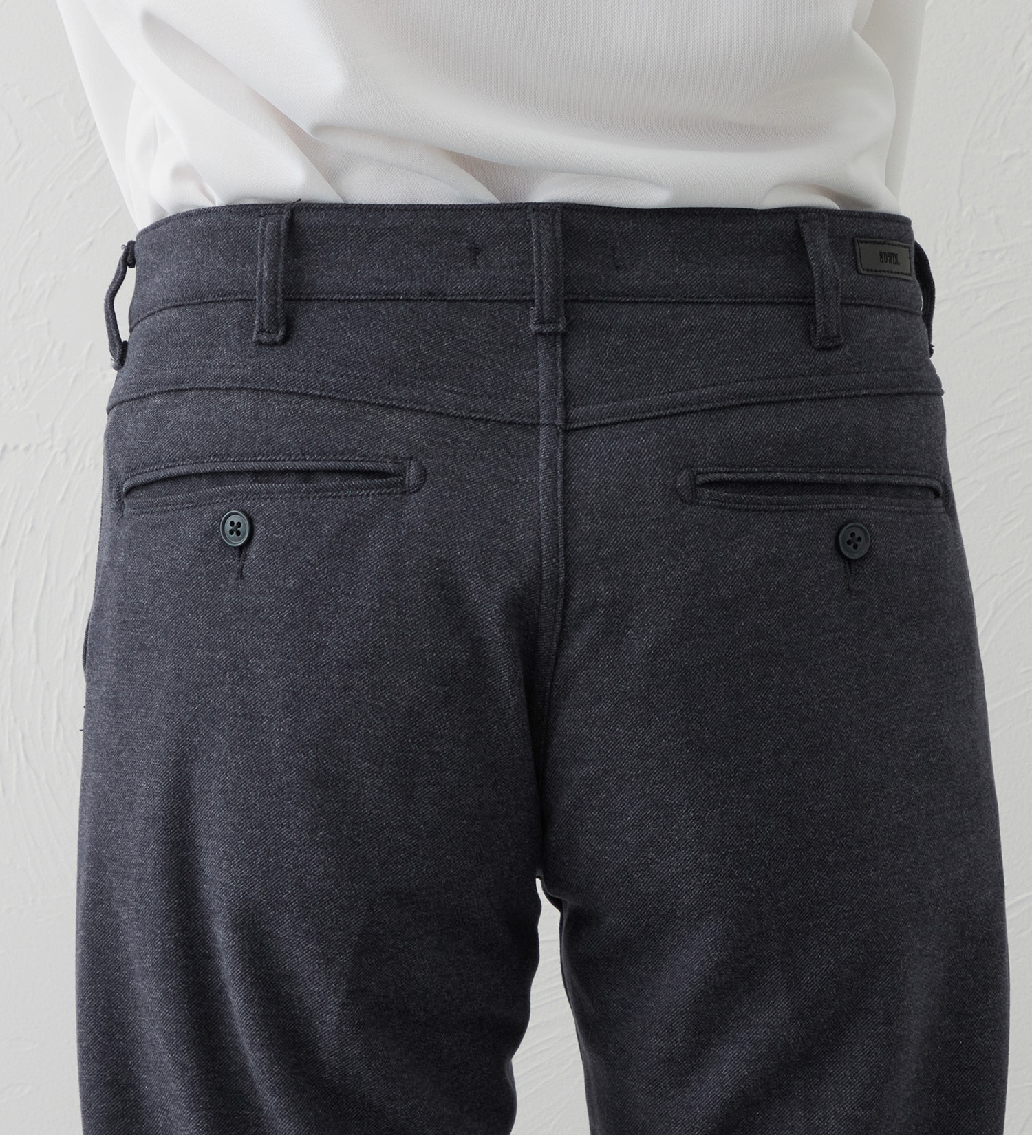 EDWIN(エドウイン)の【大きいサイズ】デニスラ スリムテーパードパンツ スラックス【ウールライク/ストレッチ/ビジネス】|パンツ/スラックス/メンズ|ダークブルー