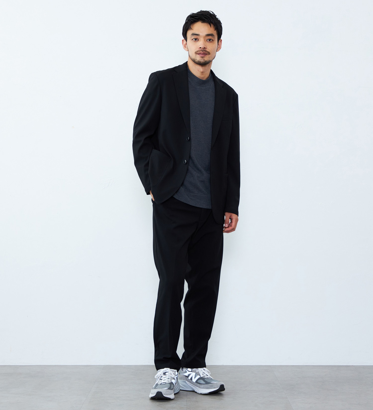 EDWIN(エドウイン)の【予約P】デニスラ ルーミーテーパード ウールスラックス ストレッチ 洗える|パンツ/スラックス/メンズ|ブラック