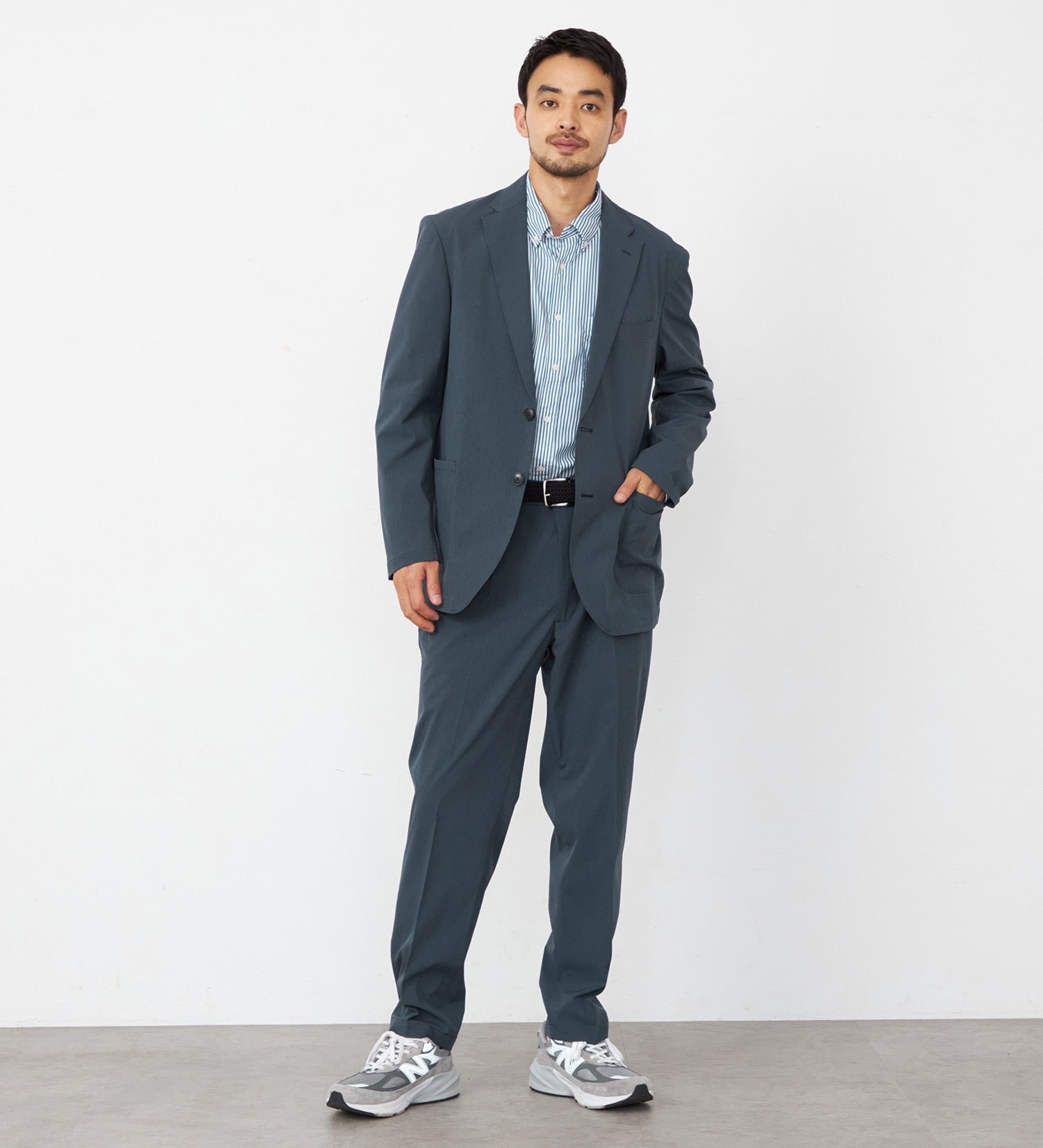 EDWIN(エドウイン)のデニスラ ルーミーテーパード スラックス 軽量 ストレッチ 洗える|パンツ/スラックス/メンズ|ネイビー