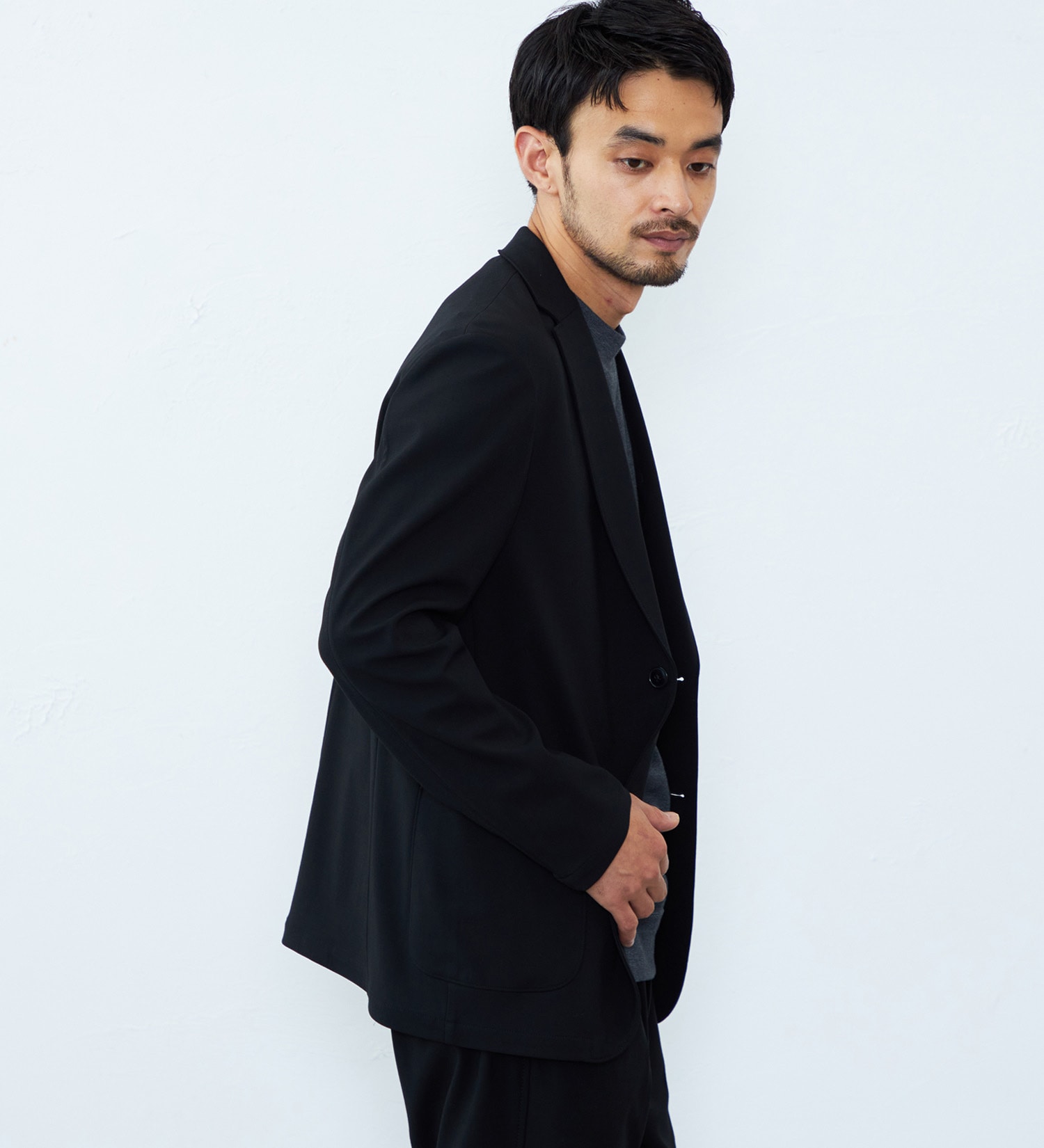 EDWIN(エドウイン)の【予約P】デニスラ テーラードジャケット ウール ストレッチ 洗える|ジャケット/アウター/テーラードジャケット/メンズ|ブラック