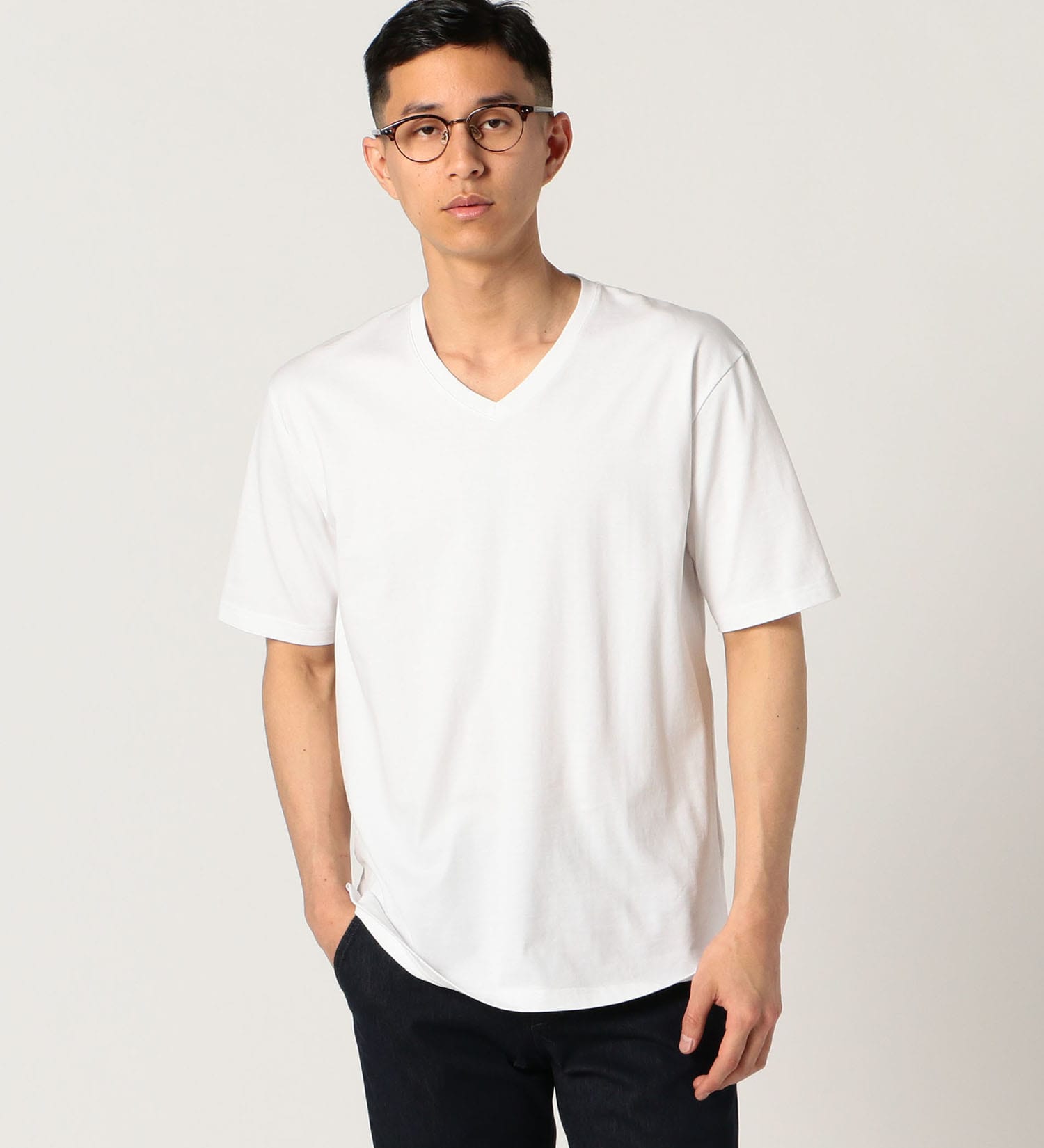 EDWIN(エドウイン)の【サマーセール】デニスラ Vネック Tシャツ 半袖|トップス/Tシャツ/カットソー/メンズ|ホワイト