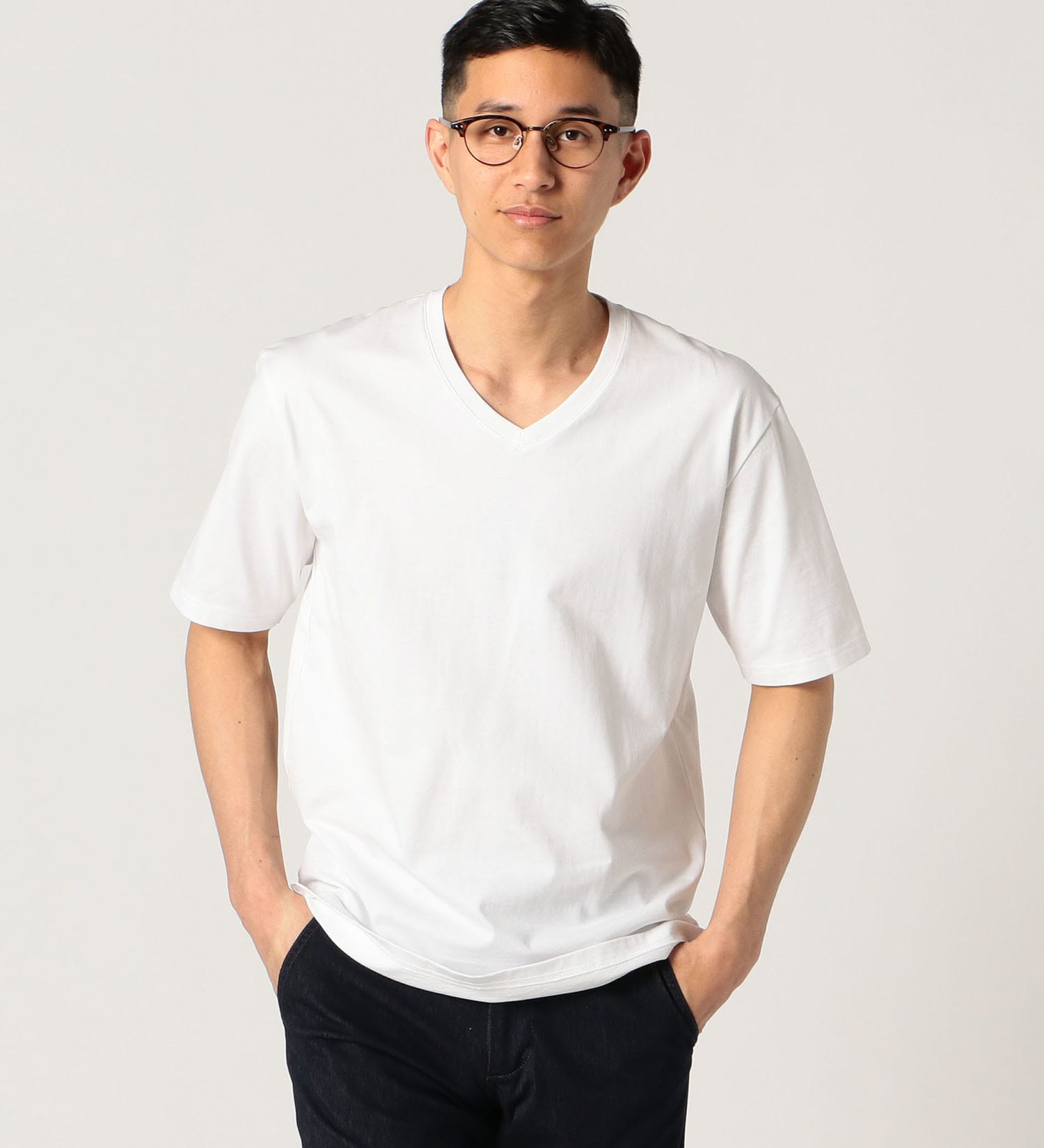 EDWIN(エドウイン)の【サマーセール】デニスラ Vネック Tシャツ 半袖|トップス/Tシャツ/カットソー/メンズ|ホワイト
