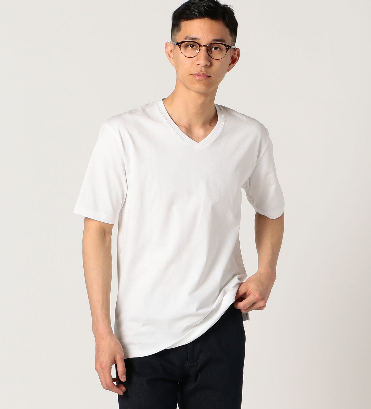 EDWIN(エドウイン)の【サマーセール】デニスラ Vネック Tシャツ 半袖|トップス/Tシャツ/カットソー/メンズ|ホワイト