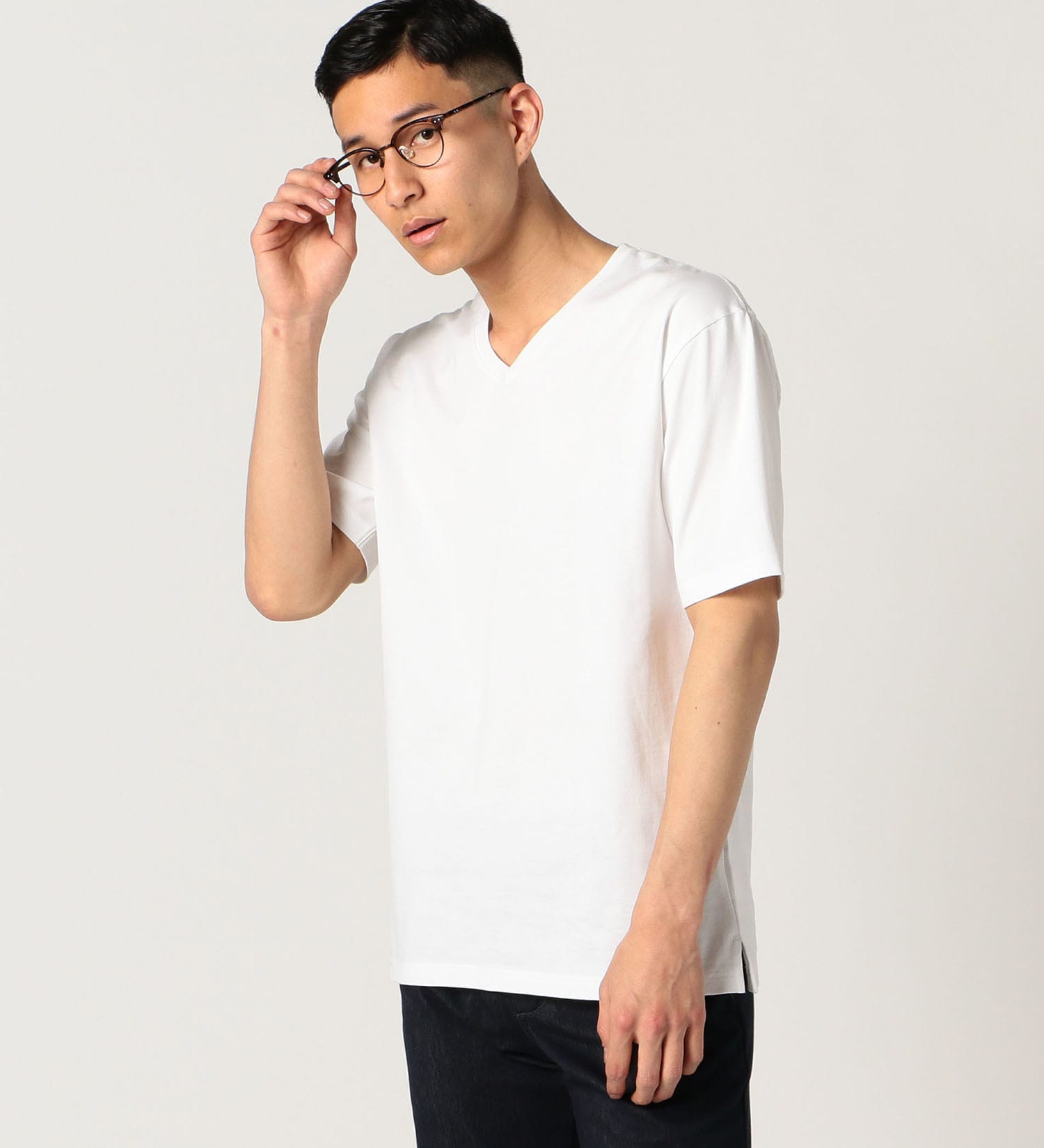 EDWIN(エドウイン)の【サマーセール】デニスラ Vネック Tシャツ 半袖|トップス/Tシャツ/カットソー/メンズ|ホワイト