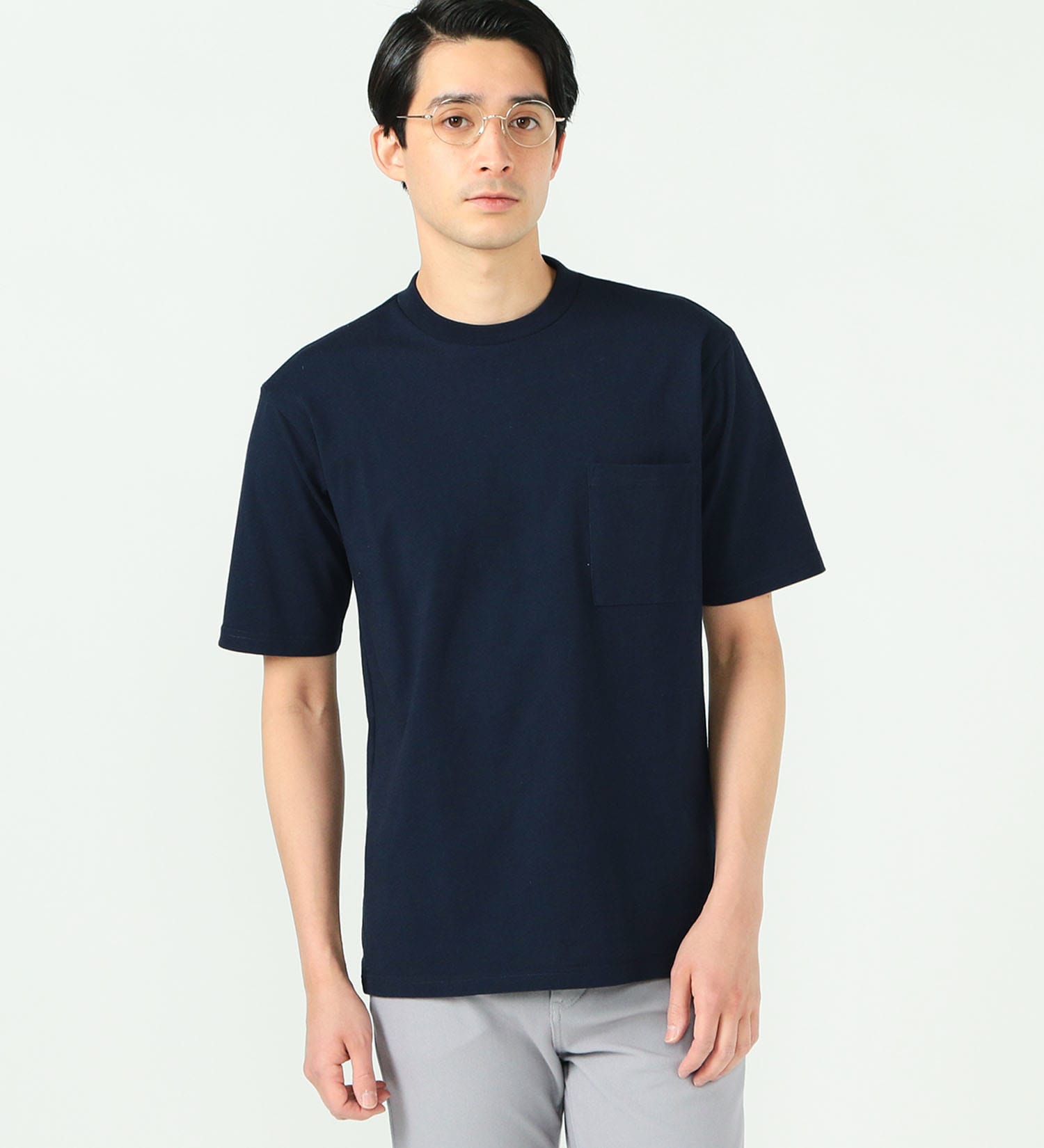 EDWIN(エドウイン)のデニスラAIR クルーネックポケットTシャツ 半袖|トップス/Tシャツ/カットソー/メンズ|ネイビー