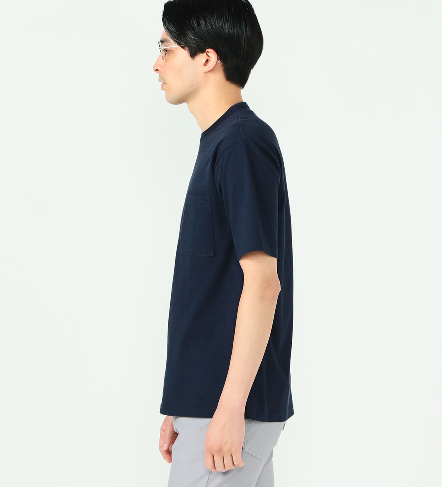 EDWIN(エドウイン)のデニスラAIR クルーネックポケットTシャツ 半袖|トップス/Tシャツ/カットソー/メンズ|ネイビー