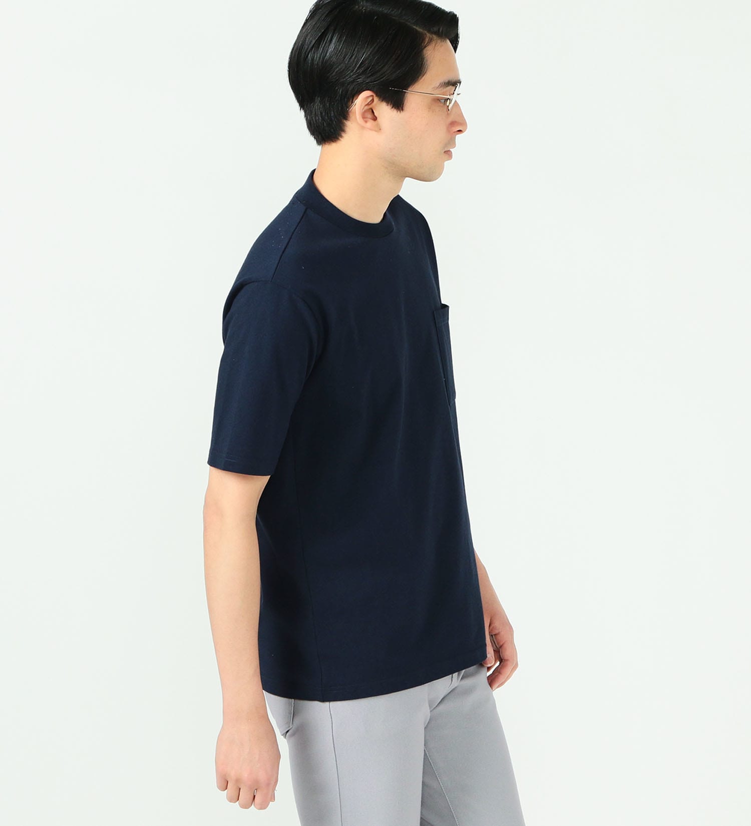 EDWIN(エドウイン)の【おまとめ割対象】デニスラAIR クルーネックポケットTシャツ 半袖|トップス/Tシャツ/カットソー/メンズ|ネイビー