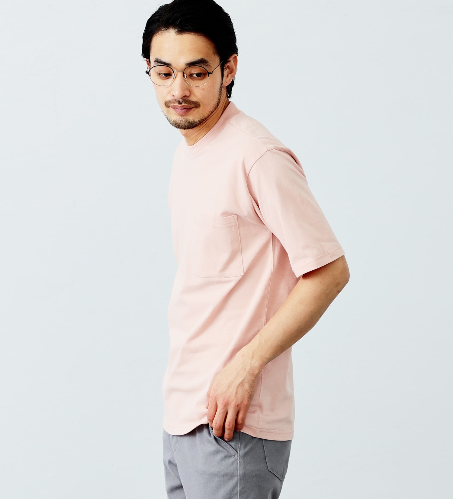 EDWIN(エドウイン)のデニスラAIR クルーネックポケットTシャツ 半袖|トップス/Tシャツ/カットソー/メンズ|サーモンピンク