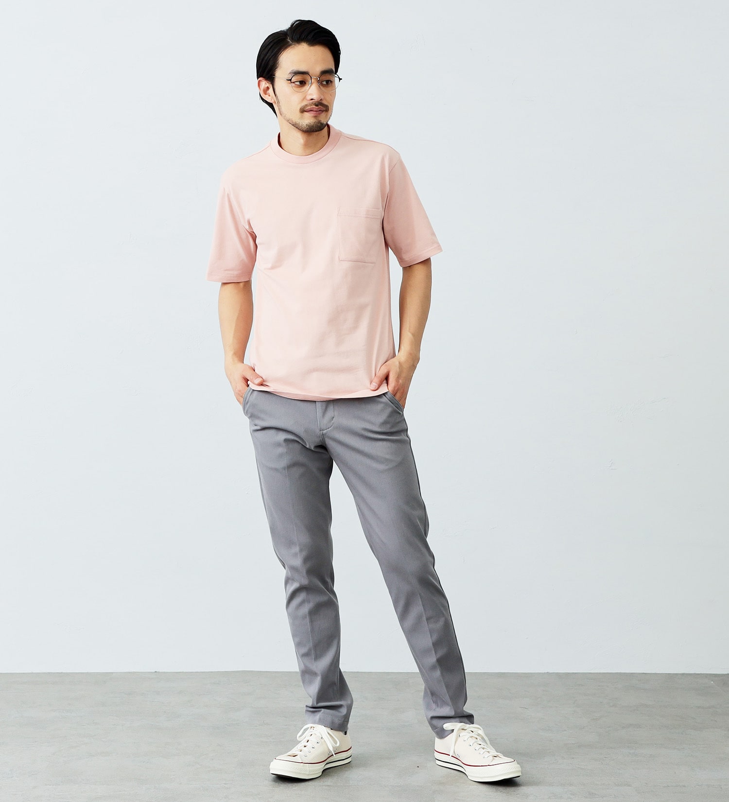 EDWIN(エドウイン)のデニスラAIR クルーネックポケットTシャツ 半袖|トップス/Tシャツ/カットソー/メンズ|サーモンピンク