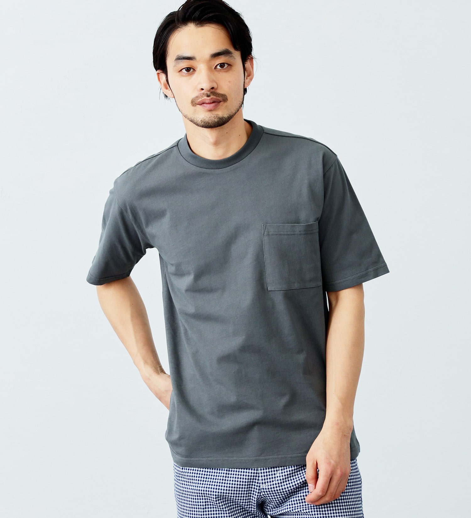 EDWIN(エドウイン)のデニスラAIR クルーネックポケットTシャツ 半袖|トップス/Tシャツ/カットソー/メンズ|グレー