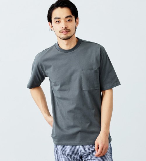 EDWIN(エドウイン)のデニスラAIR クルーネックポケットTシャツ 半袖|トップス/Tシャツ/カットソー/メンズ|グレー