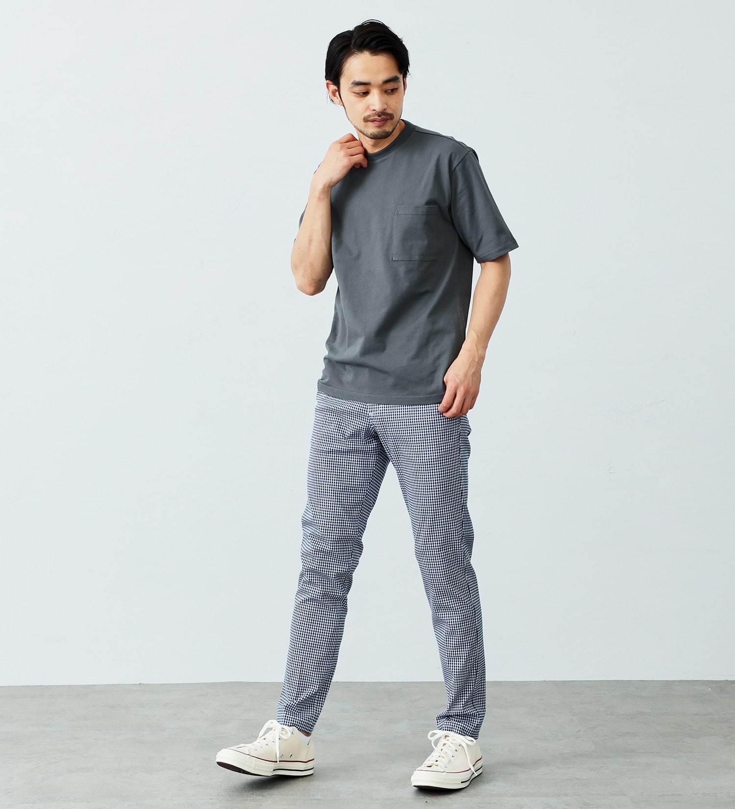 EDWIN(エドウイン)のデニスラAIR クルーネックポケットTシャツ 半袖|トップス/Tシャツ/カットソー/メンズ|グレー