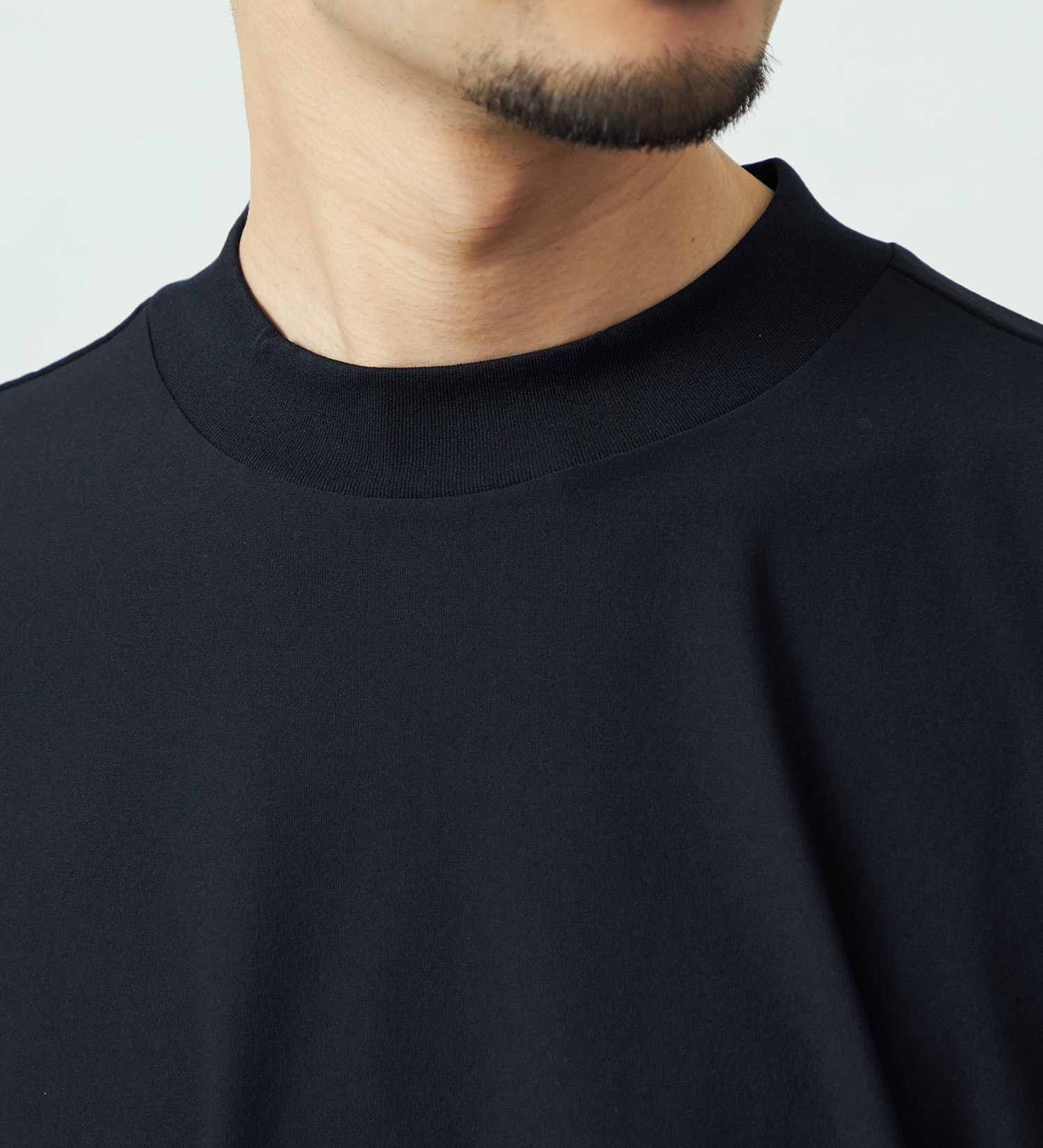 EDWIN(エドウイン)のデニスラ モックネックTシャツ 半袖|トップス/Tシャツ/カットソー/メンズ|ブラック