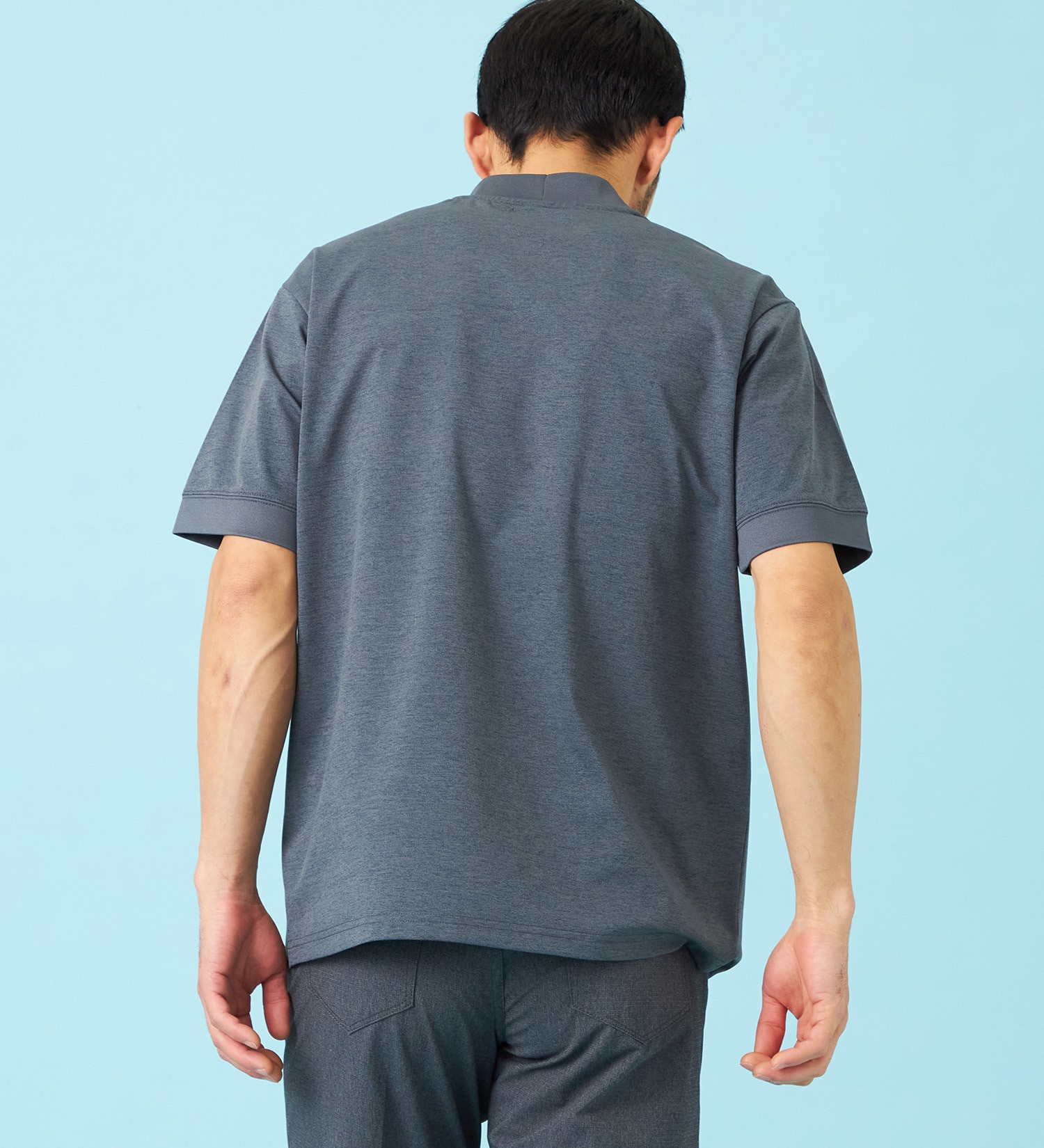 EDWIN(エドウイン)のデニスラ モックネックTシャツ 半袖|トップス/Tシャツ/カットソー/メンズ|グレー