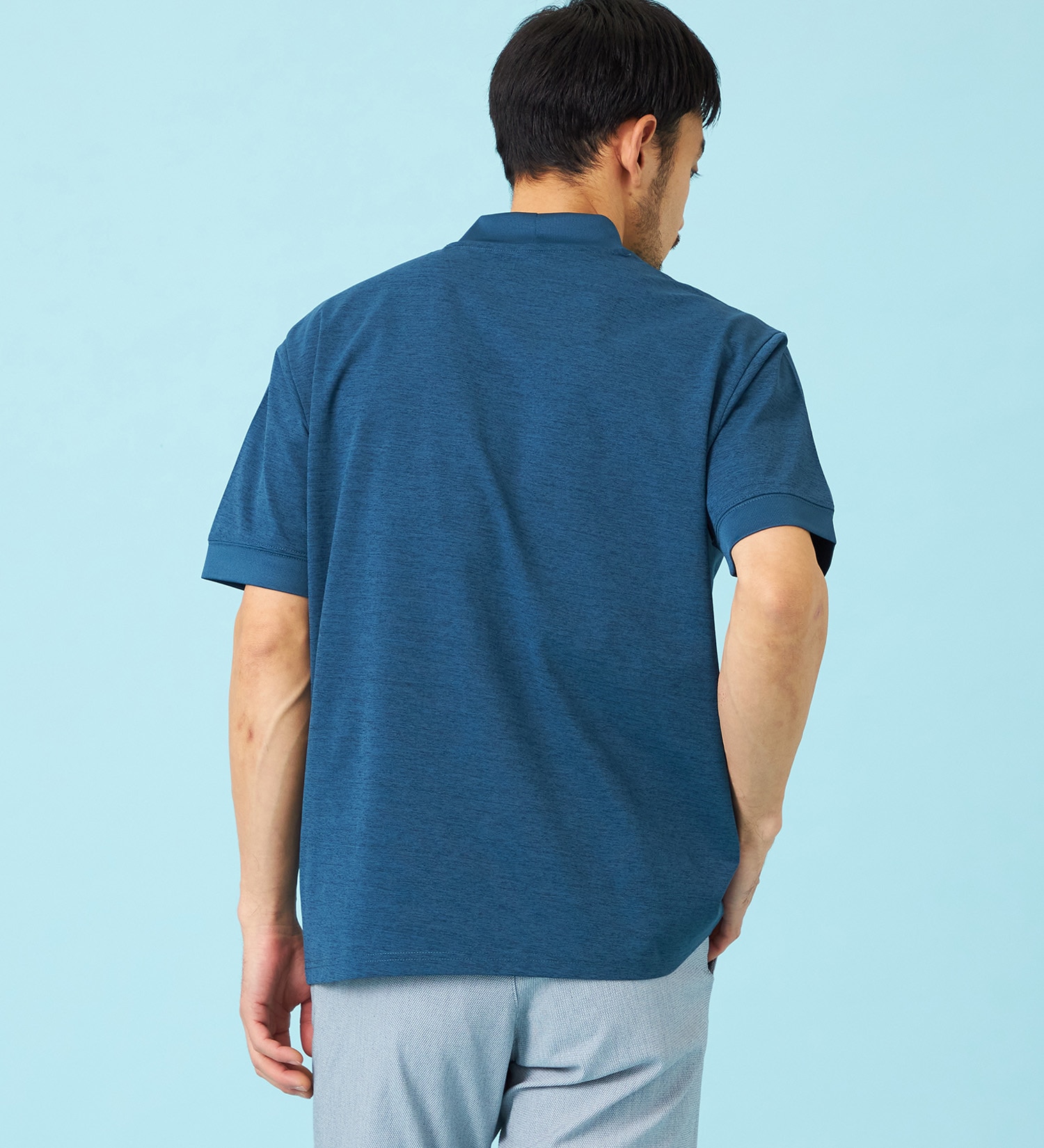 EDWIN(エドウイン)のデニスラ モックネックTシャツ 半袖|トップス/Tシャツ/カットソー/メンズ|ネイビー