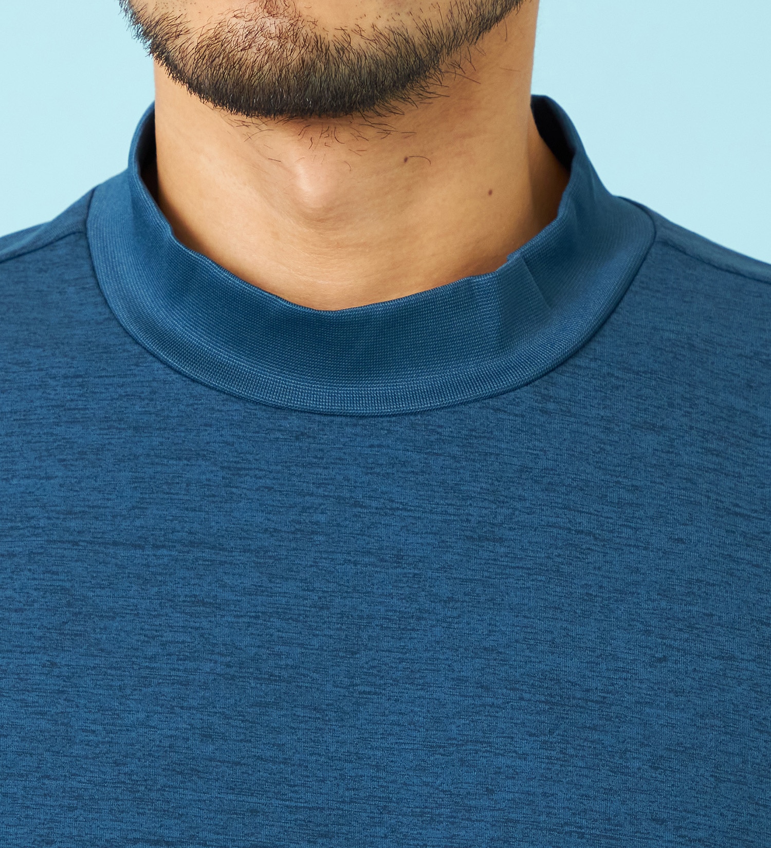 EDWIN(エドウイン)のデニスラ モックネックTシャツ 半袖|トップス/Tシャツ/カットソー/メンズ|ネイビー