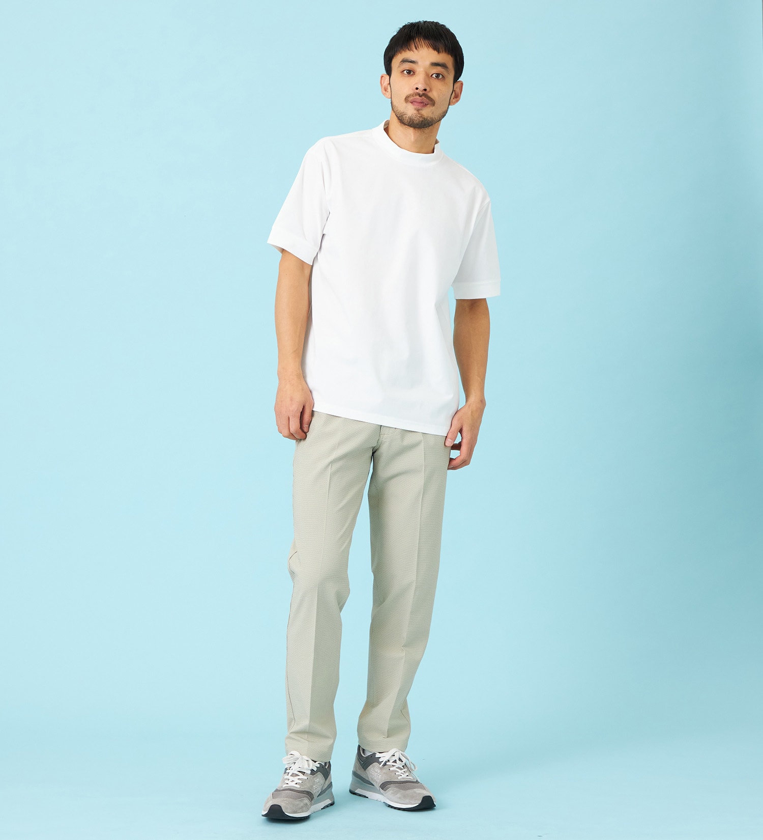 EDWIN(エドウイン)のデニスラ モックネックTシャツ 半袖|トップス/Tシャツ/カットソー/メンズ|ホワイト