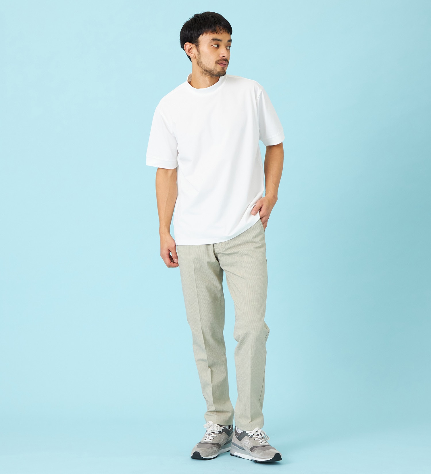 EDWIN(エドウイン)のデニスラ モックネックTシャツ 半袖|トップス/Tシャツ/カットソー/メンズ|ホワイト