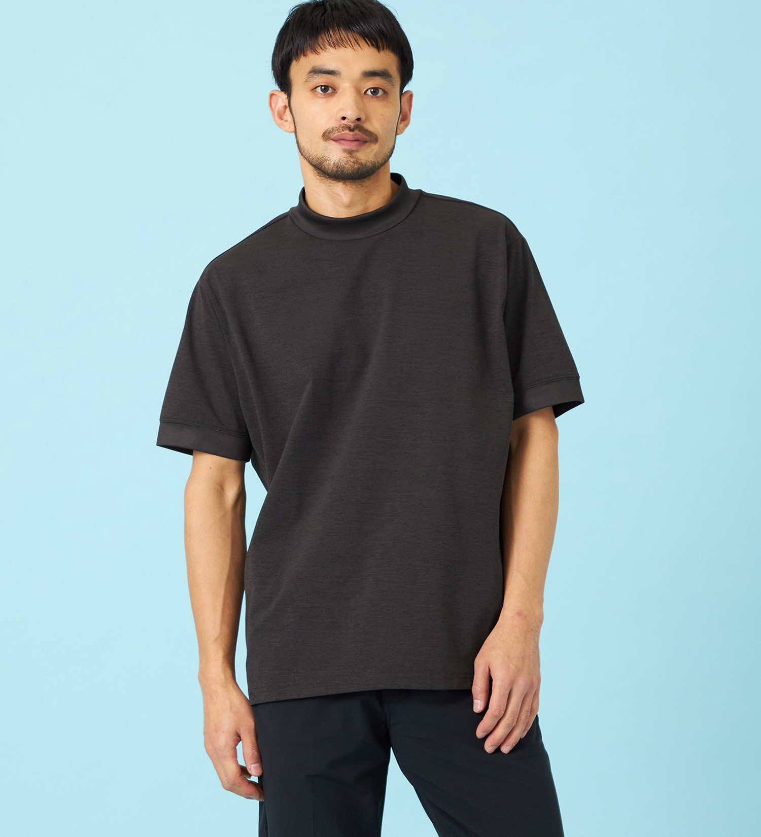EDWIN(エドウイン)のデニスラ モックネックTシャツ 半袖|トップス/Tシャツ/カットソー/メンズ|チャコールグレー