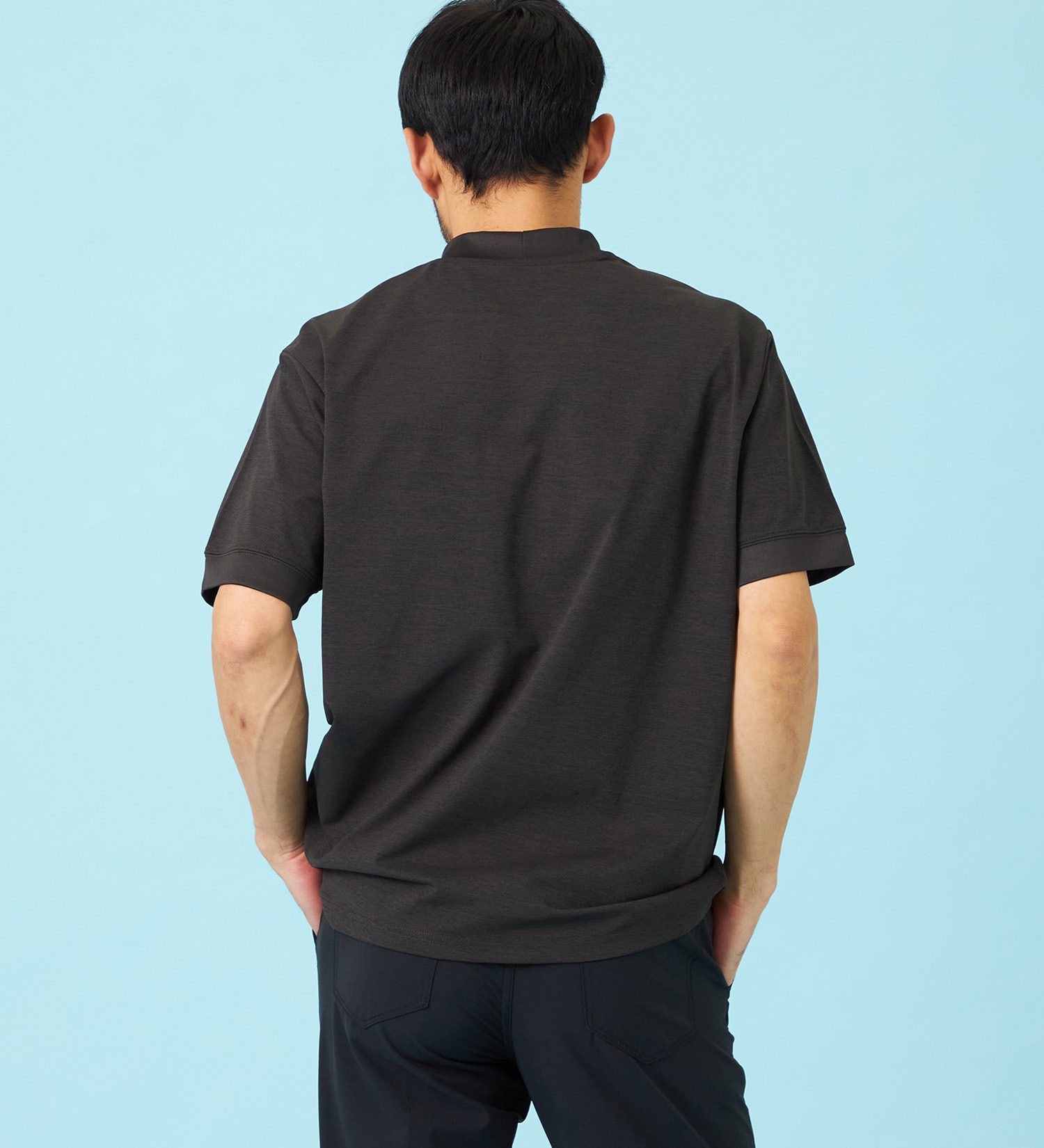 EDWIN(エドウイン)のデニスラ モックネックTシャツ 半袖|トップス/Tシャツ/カットソー/メンズ|チャコールグレー