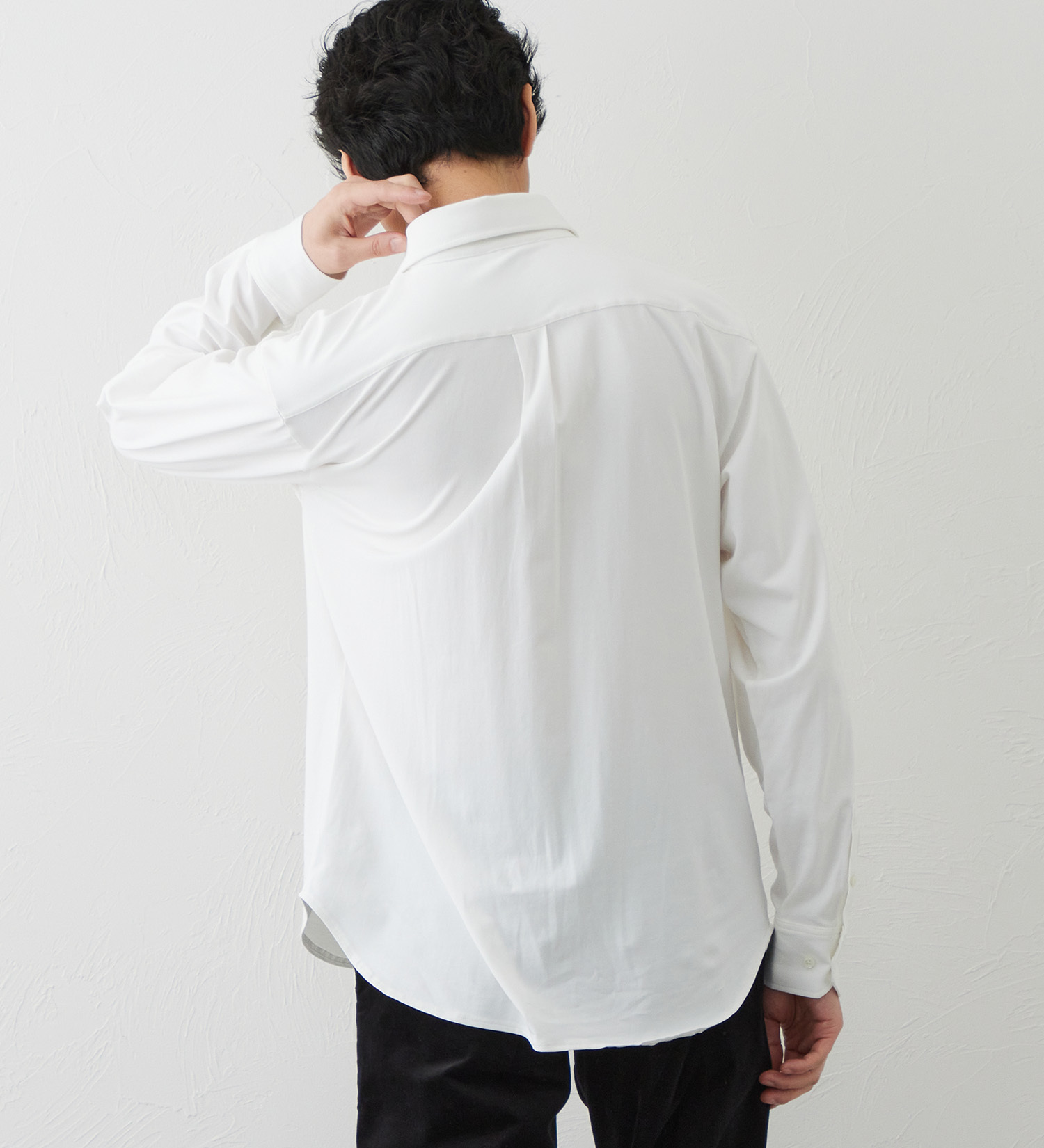 EDWIN(エドウイン)のデニスラ 長袖シャツ【抗菌防臭/UVカット/ストレッチ/ビジネス】|トップス/シャツ/ブラウス/メンズ|ホワイト