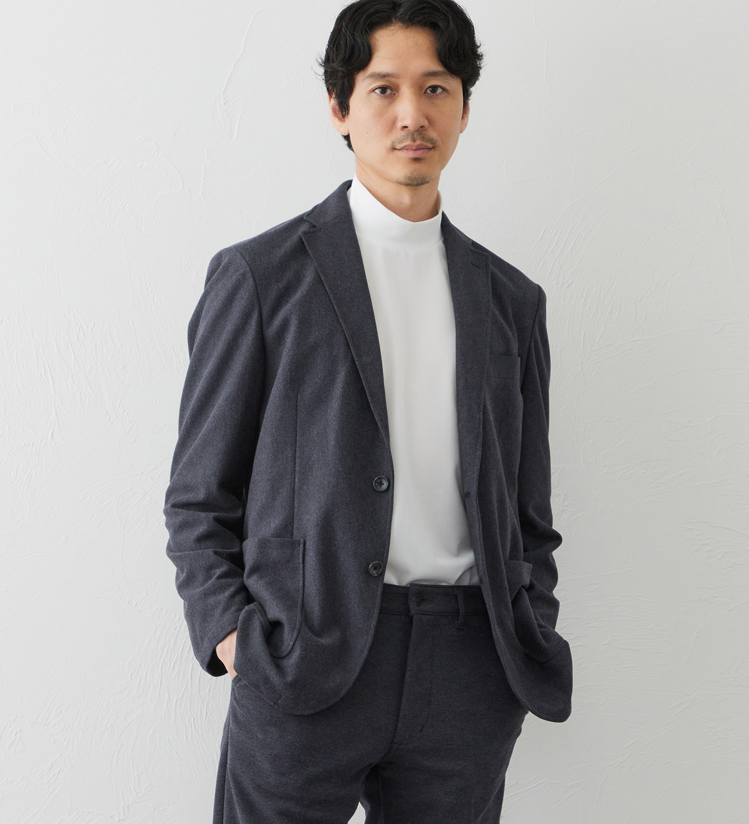 EDWIN(エドウイン)のデニスラ デーラードジャケット【ウールライク/ストレッチ/ビジネス】|ジャケット/アウター/テーラードジャケット/メンズ|ダークブルー