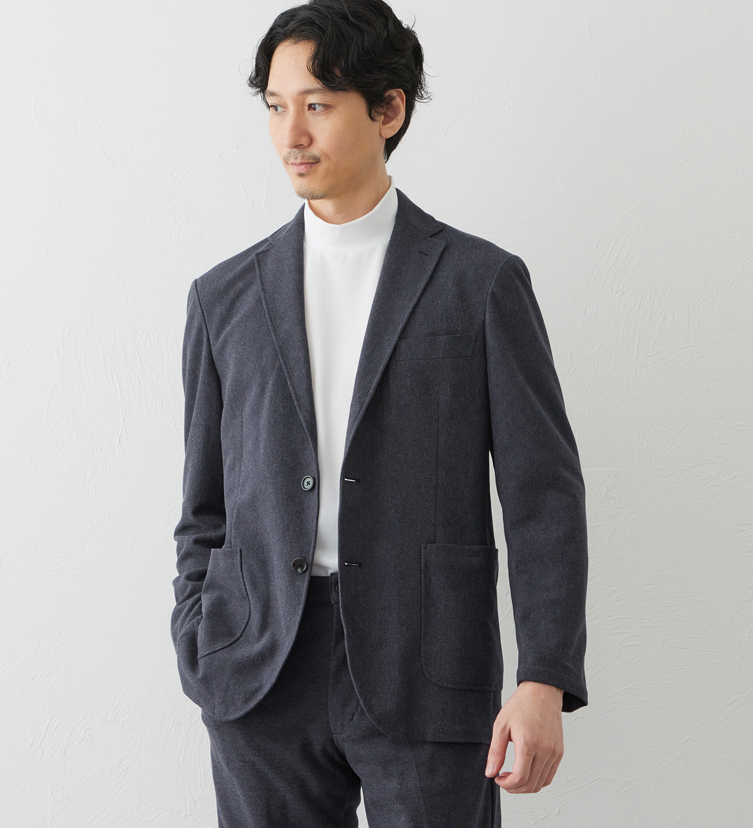 EDWIN(エドウイン)のデニスラ デーラードジャケット【ウールライク/ストレッチ/ビジネス】|ジャケット/アウター/テーラードジャケット/メンズ|ダークブルー