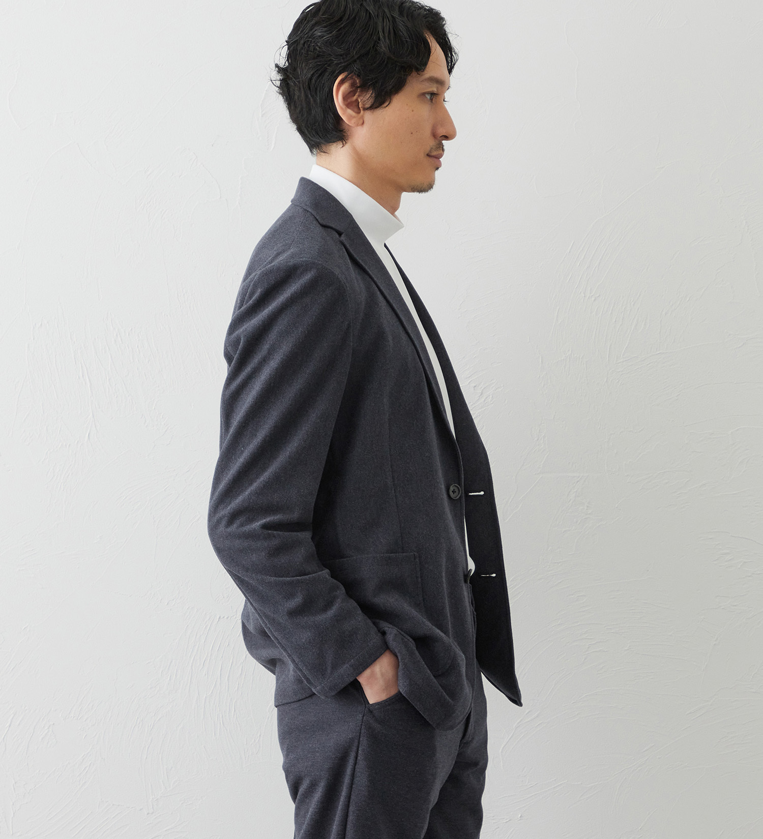 EDWIN(エドウイン)のデニスラ デーラードジャケット【ウールライク/ストレッチ/ビジネス】|ジャケット/アウター/テーラードジャケット/メンズ|ダークブルー