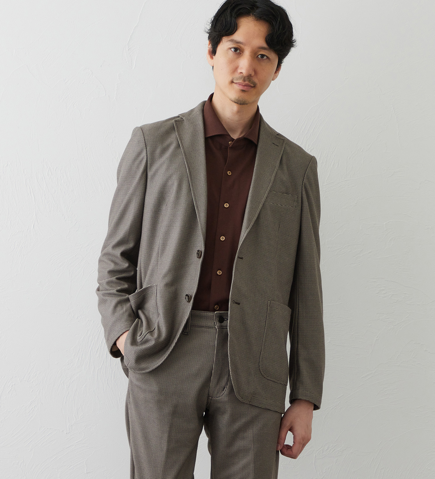EDWIN(エドウイン)のデニスラ デーラードジャケット【ウールライク/ストレッチ/ビジネス】|ジャケット/アウター/テーラードジャケット/メンズ|ベージュ系その他